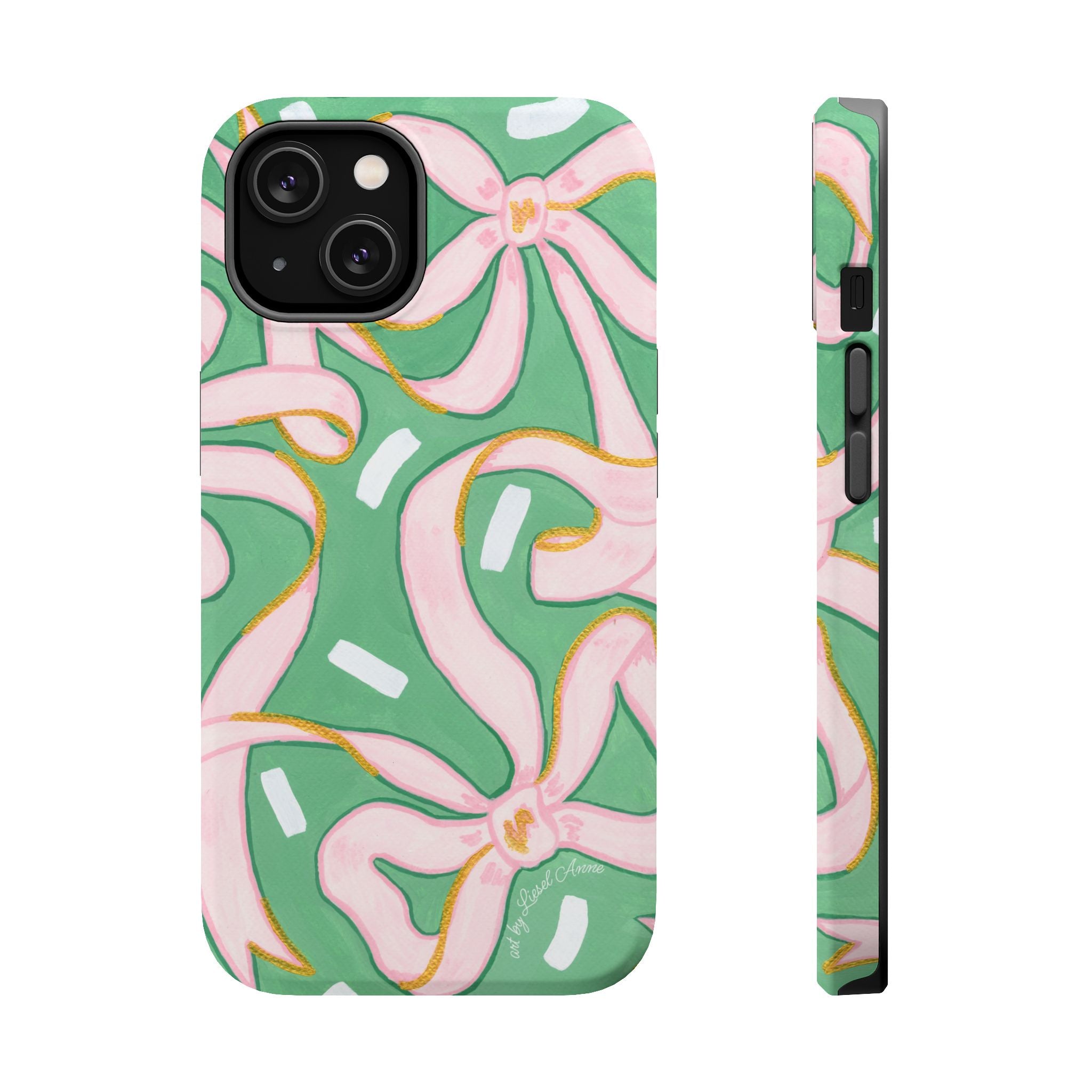 Pink & Green Bows MagSafe Tough Case [iPhone 13 - iPhone 16]