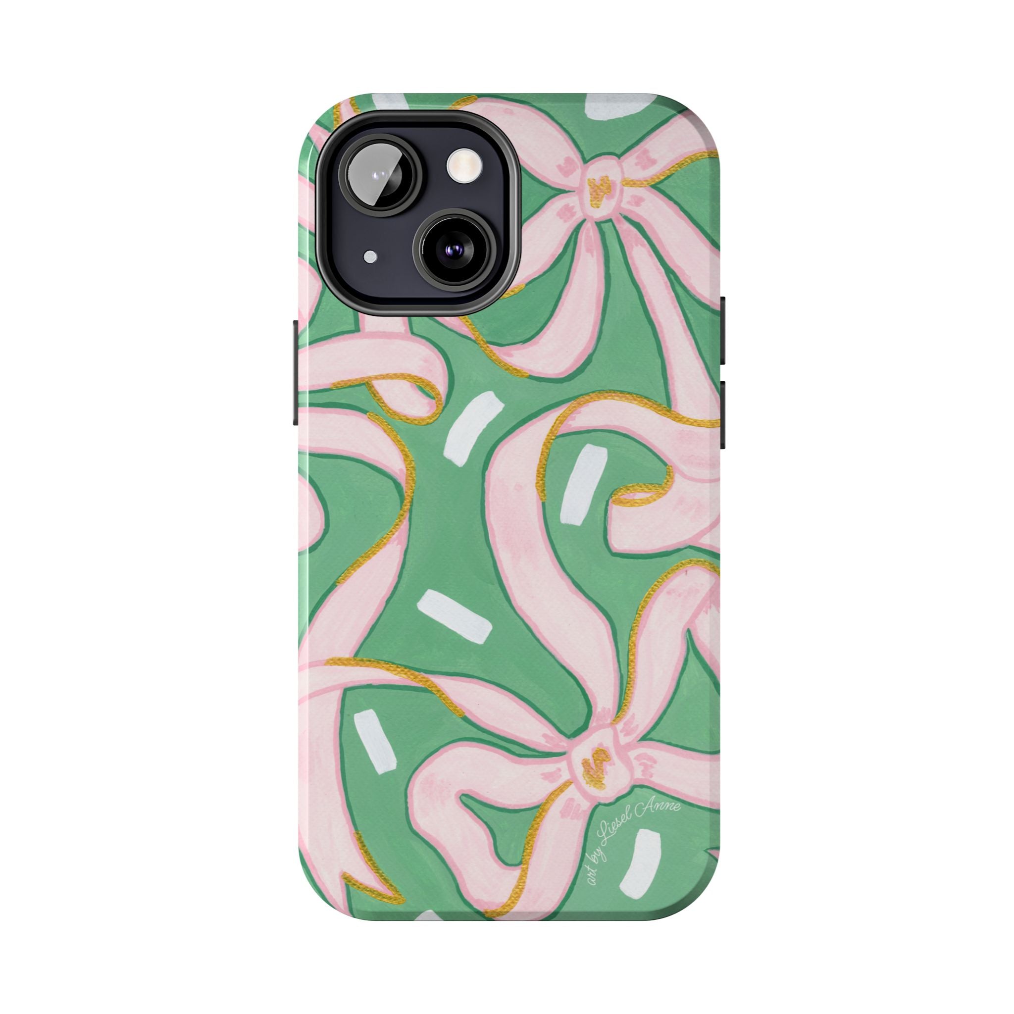 Pink and Green Bows Tough Case [iPhone 14 - iPhone 11]