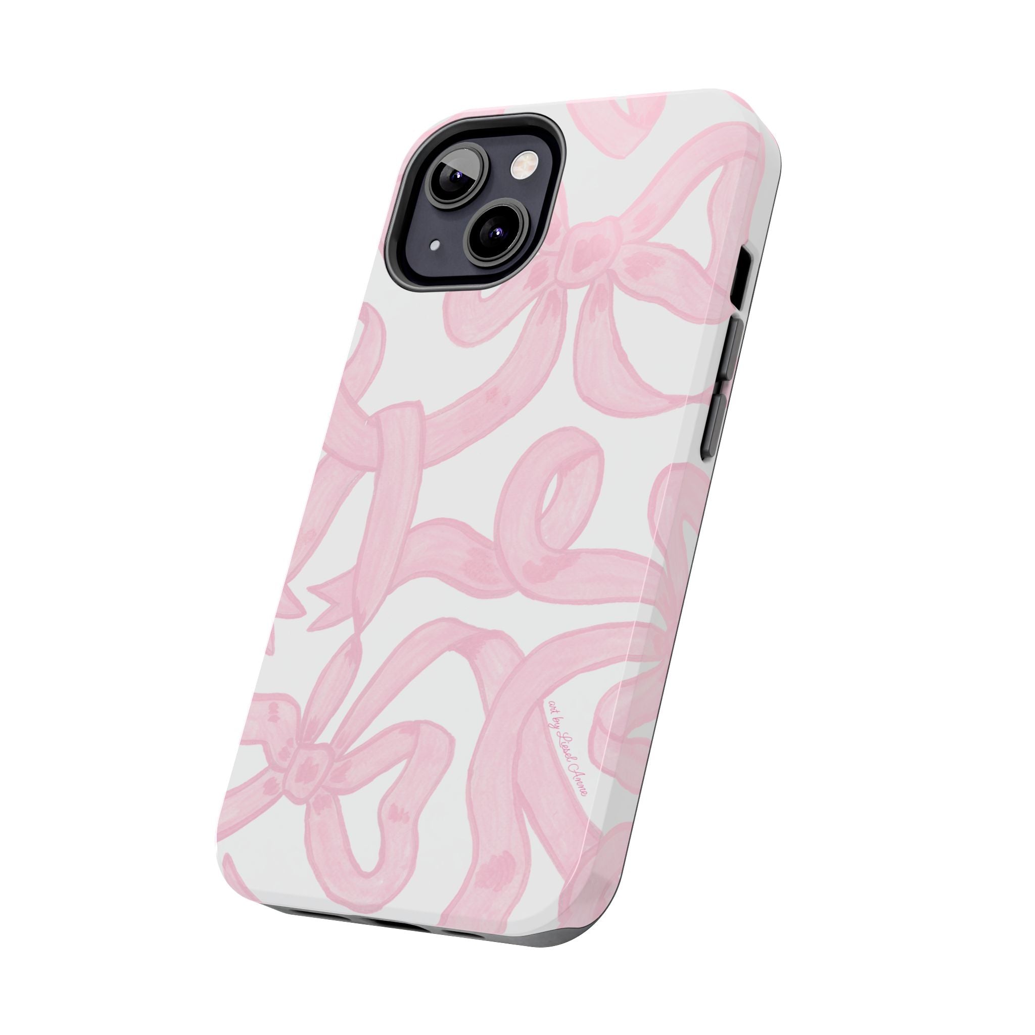 Pink Bows Phone Case - Tough Dual Layer Protection for iPhone 11 to 14