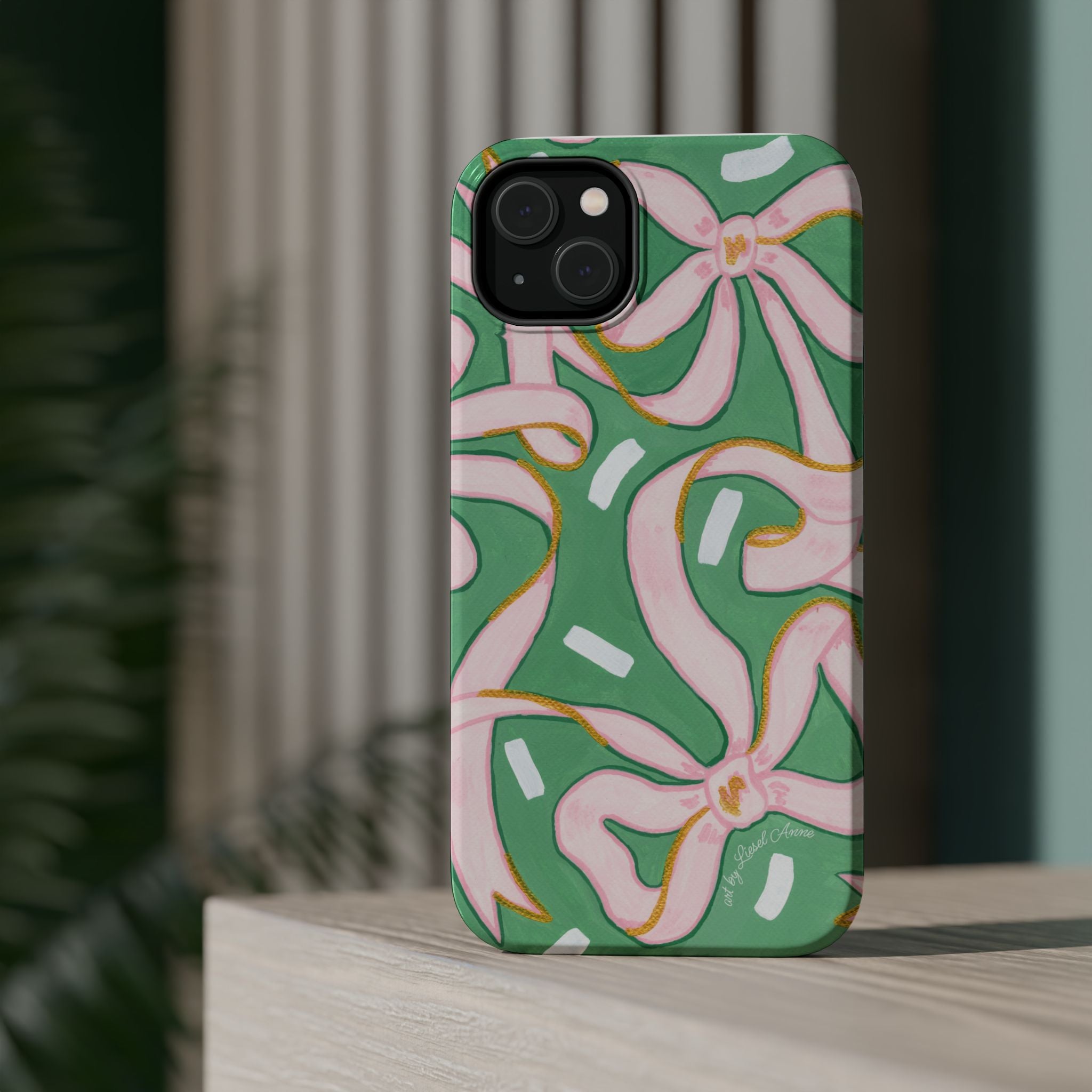 Pink & Green Bows MagSafe Tough Case [iPhone 13 - iPhone 16]
