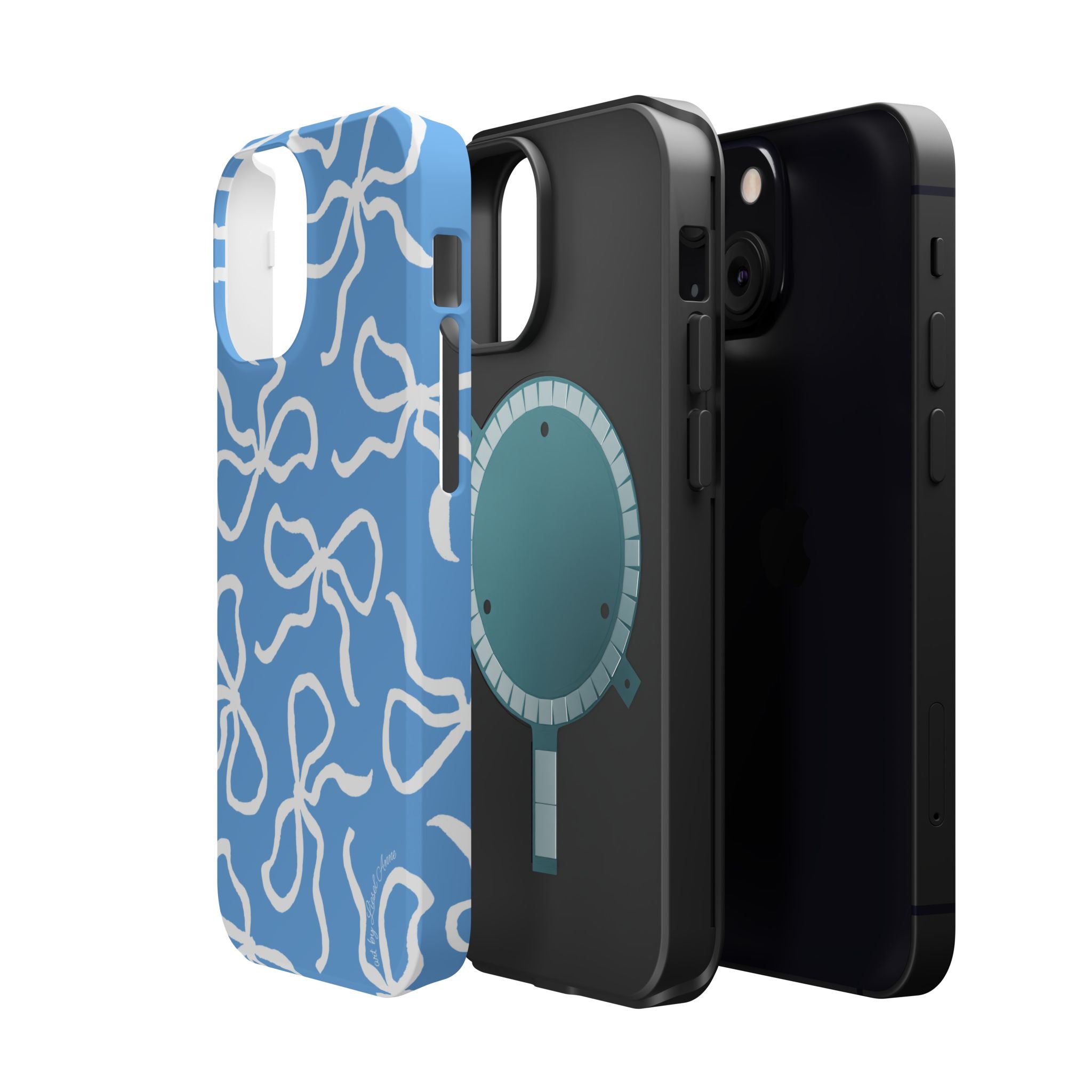 Blue & White Bows MagSafe Tough Case [iPhone 13 - iPhone 16]