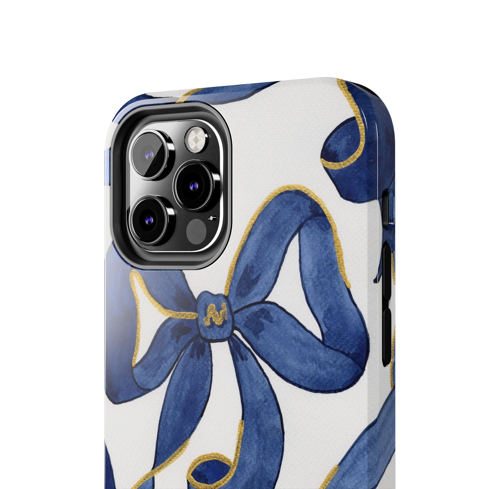 Navy Blue & White Bows Tough Case [iPhone 14 - iPhone 11]