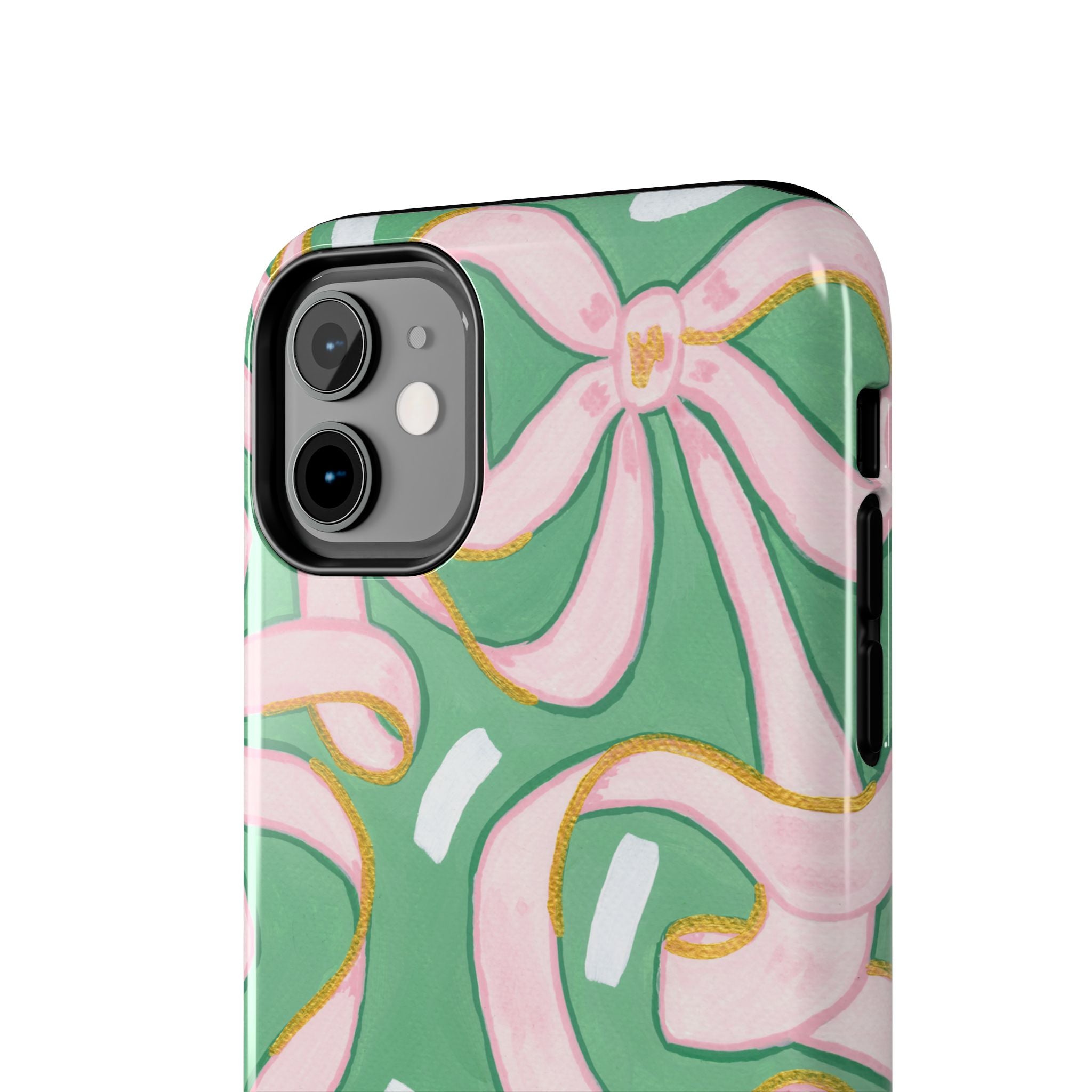 Pink and Green Bows Tough Case [iPhone 14 - iPhone 11]