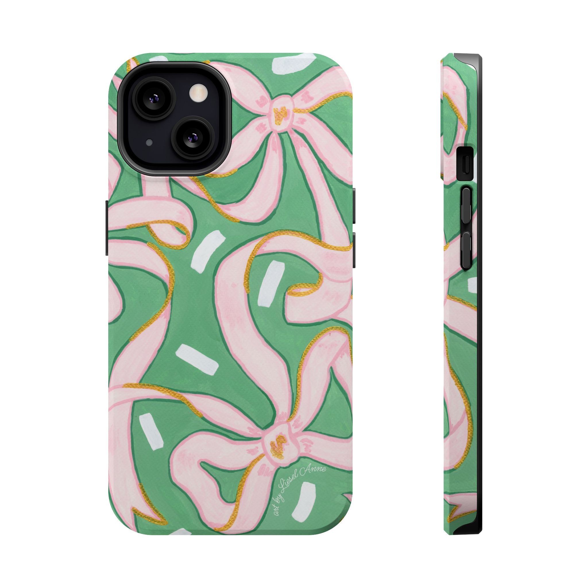 Pink & Green Bows MagSafe Tough Case [iPhone 13 - iPhone 16]