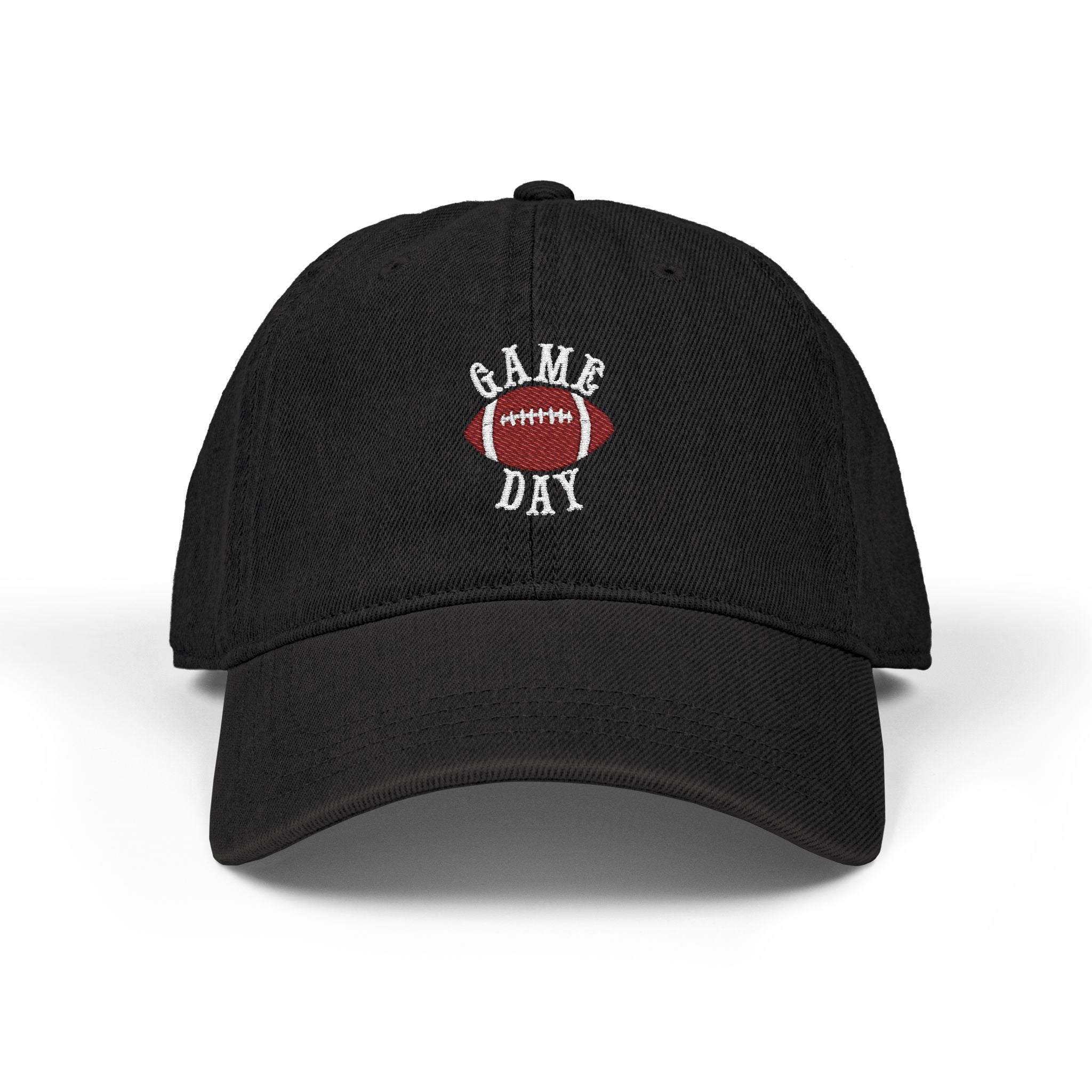 Football Game Day Cap, Denim Embroidered Football Hat