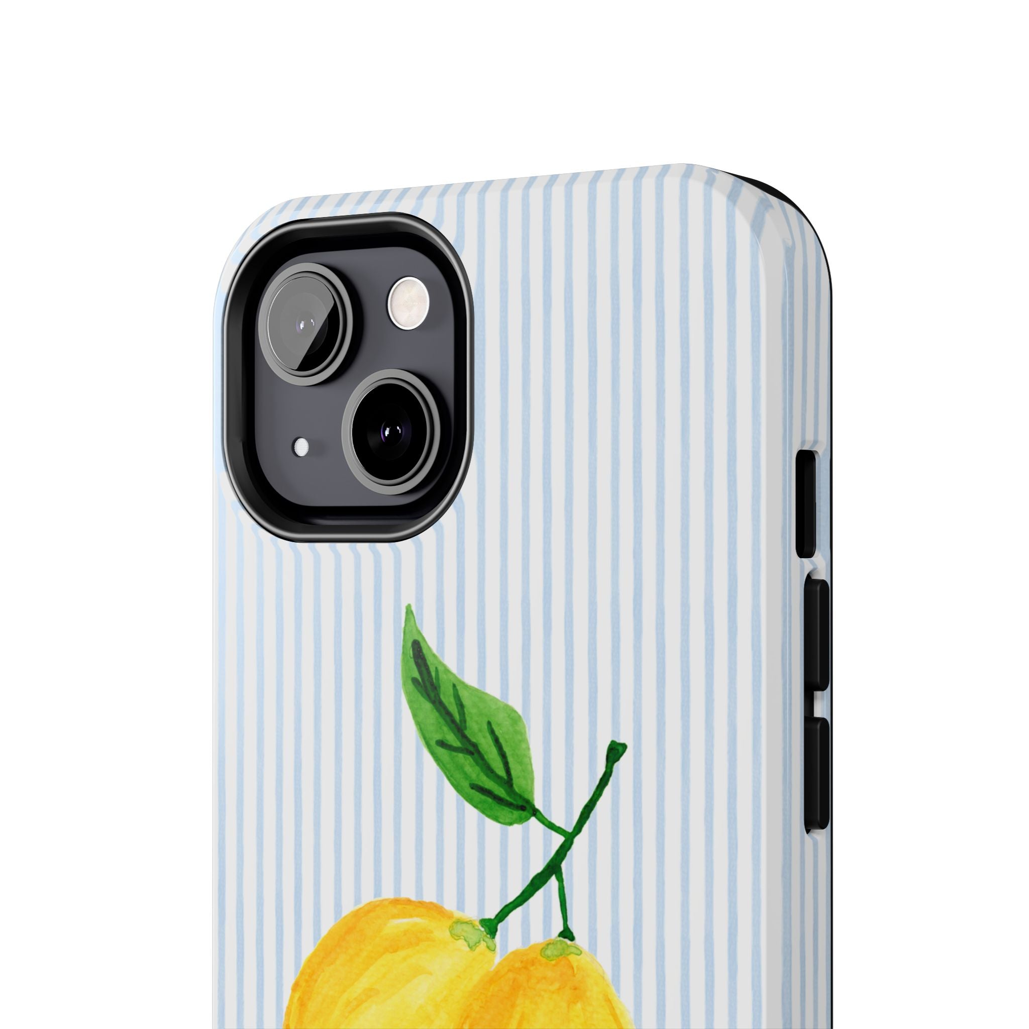 Lemon Stripe Monogrammed Tough Case [iPhone 14 - iPhone 11]