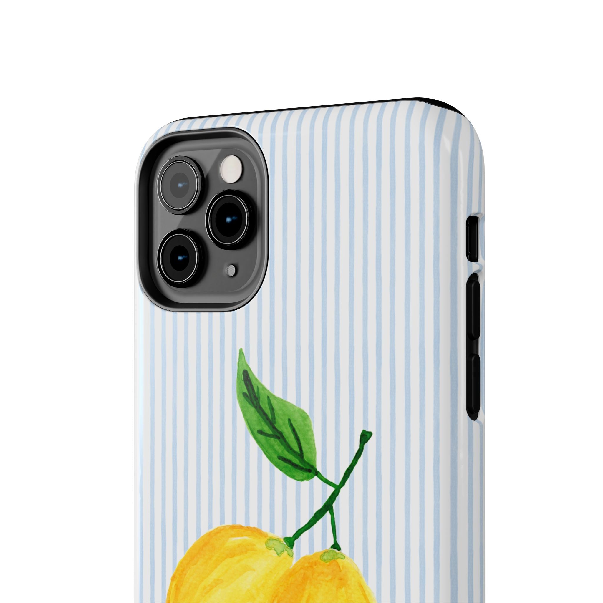 Lemon Stripe Monogrammed Tough Case [iPhone 14 - iPhone 11]