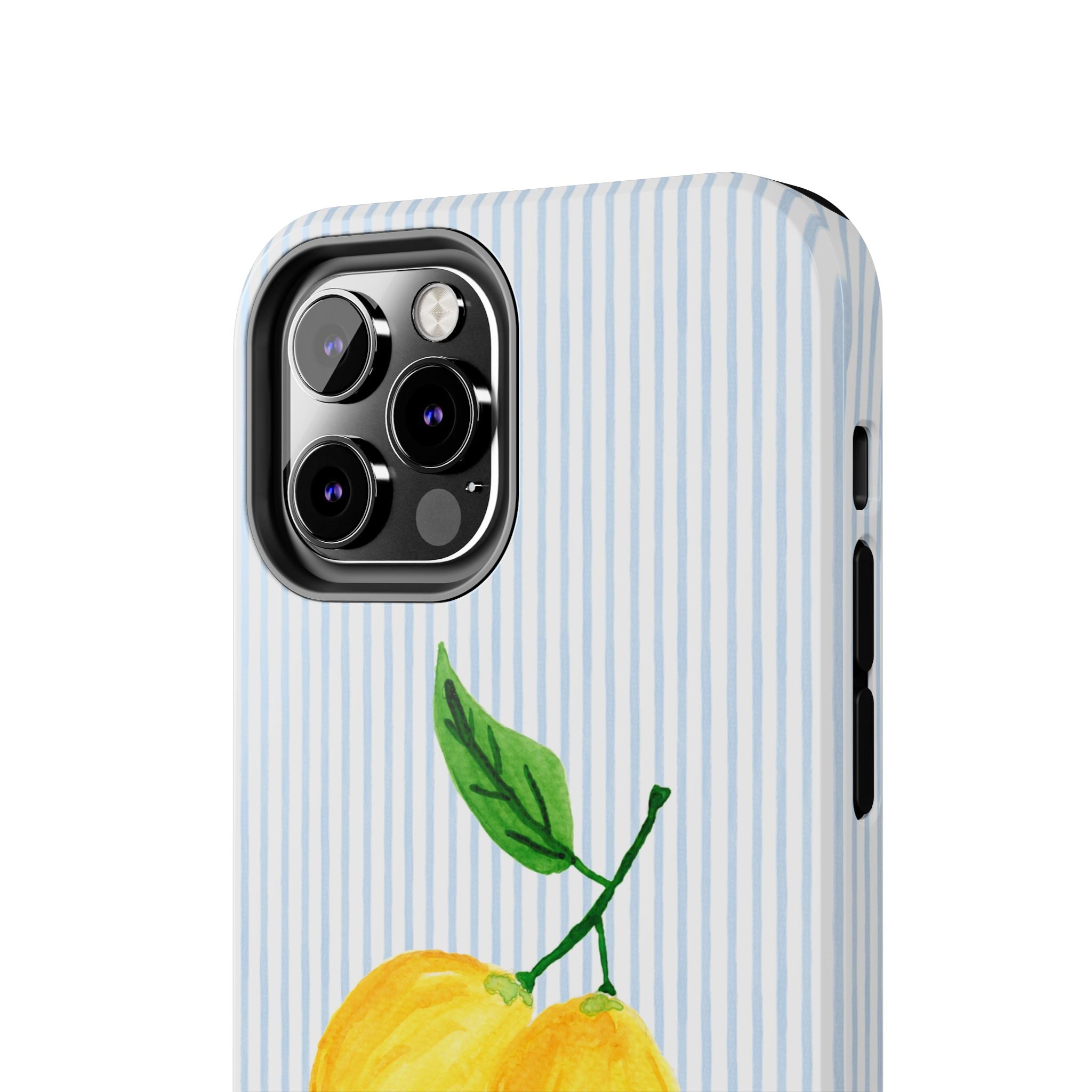 Lemon Stripe Monogrammed Tough Case [iPhone 14 - iPhone 11]