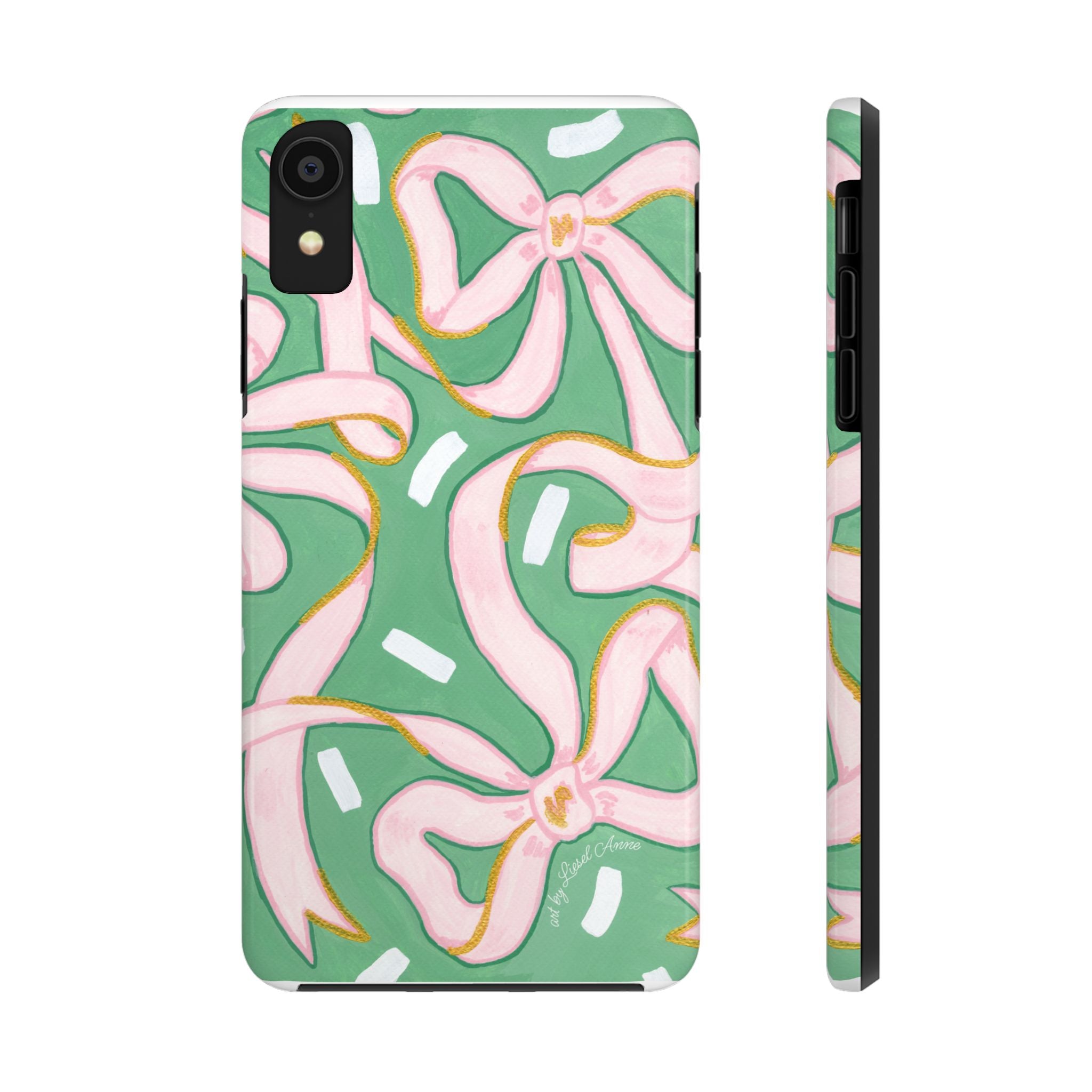 Pink and Green Bows Tough Case [iPhone 14 - iPhone 11]