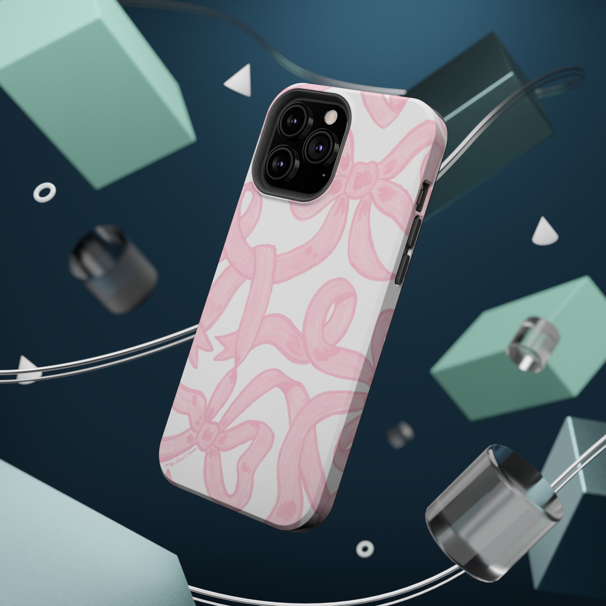 Pink & White Bows MagSafe Tough Case  [iPhone 13 - iPhone 16]