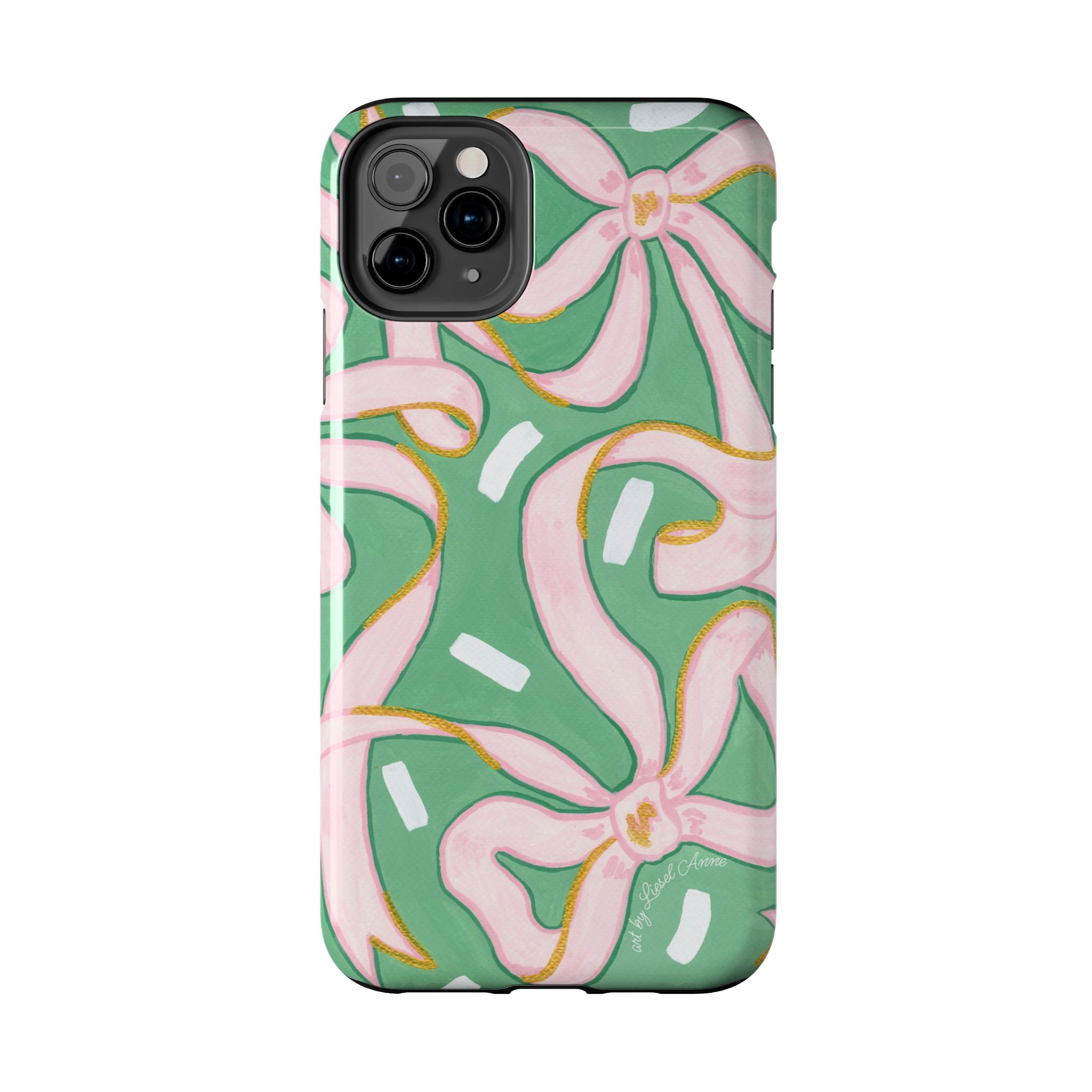 Pink and Green Bows Tough Case [iPhone 14 - iPhone 11]