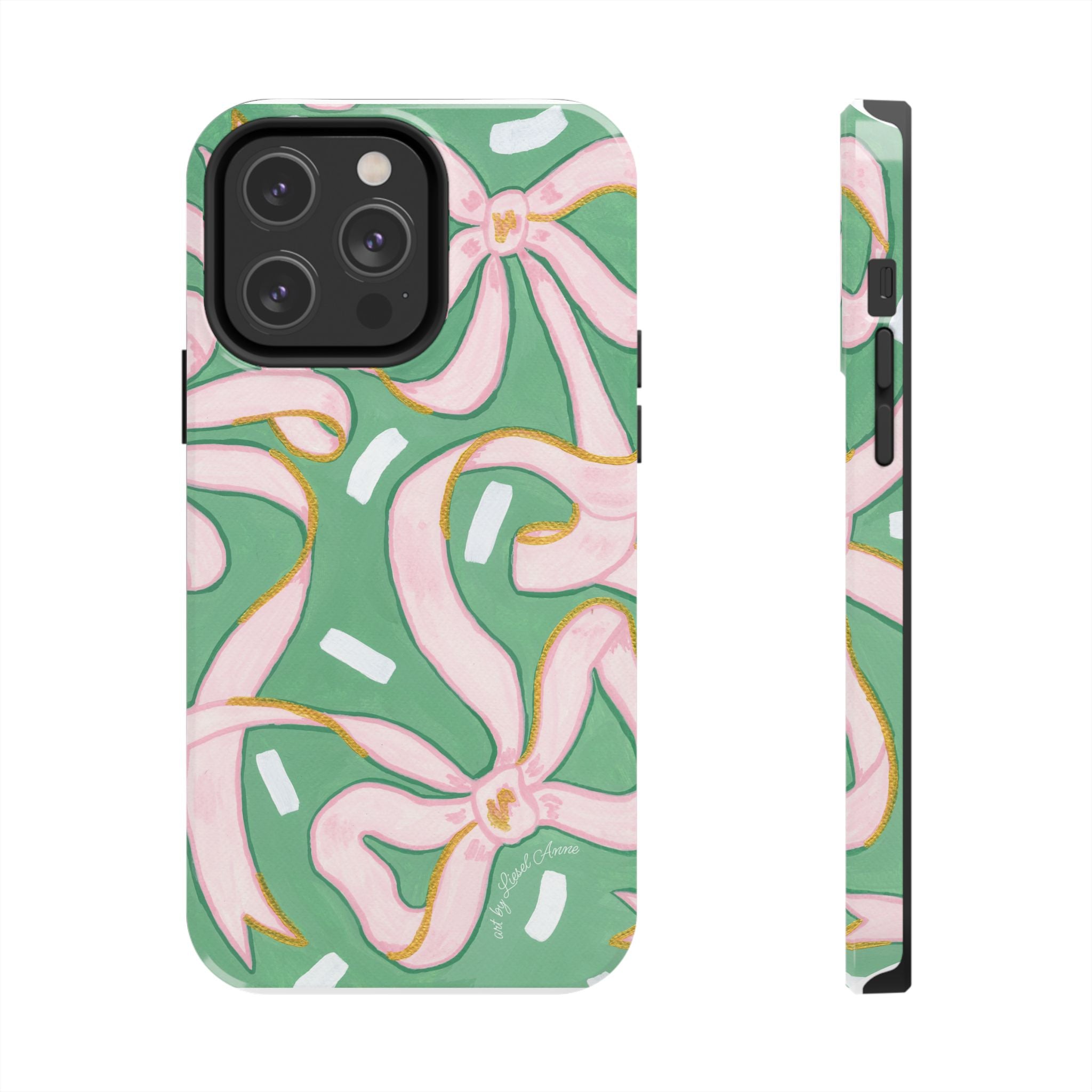 Pink and Green Bows Tough Case [iPhone 14 - iPhone 11]