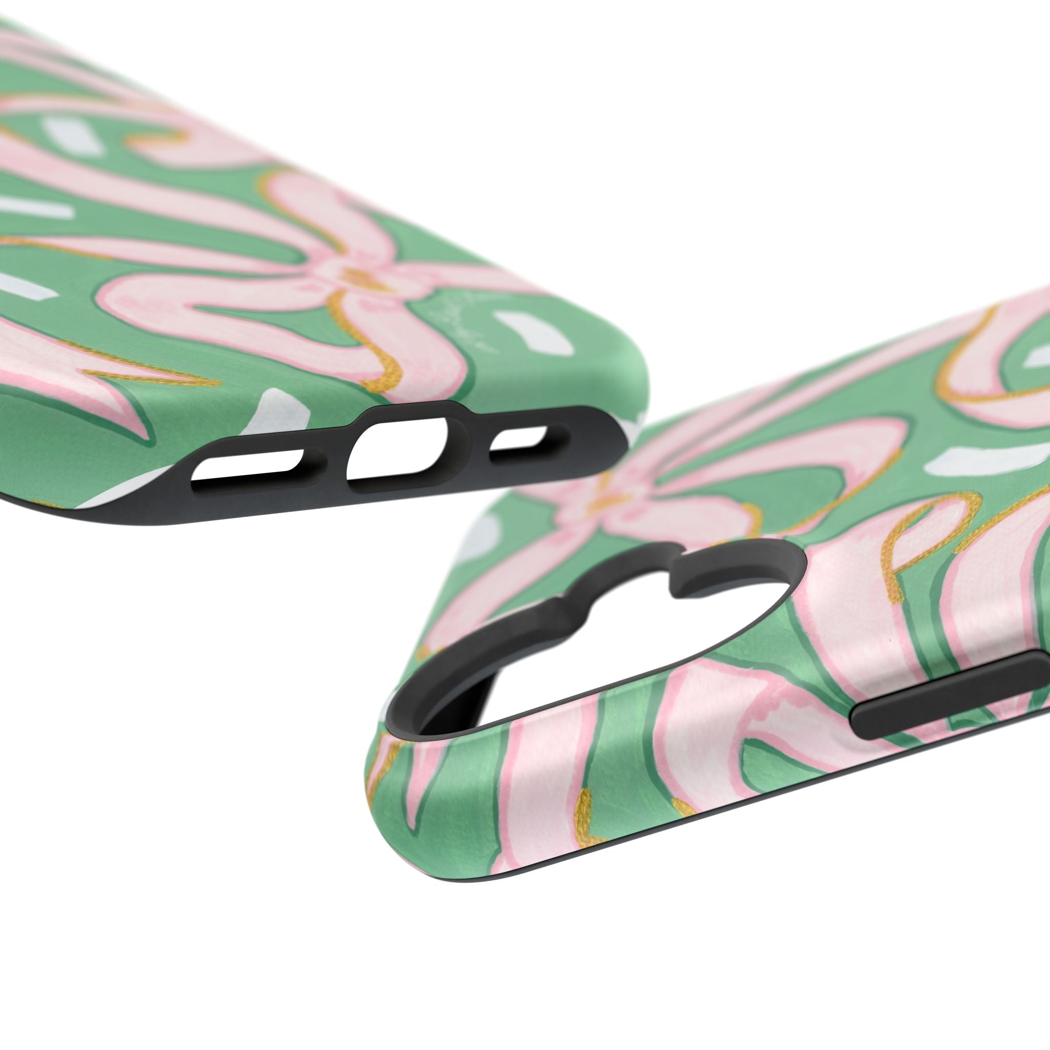 Pink & Green Bows MagSafe Tough Case [iPhone 13 - iPhone 16]