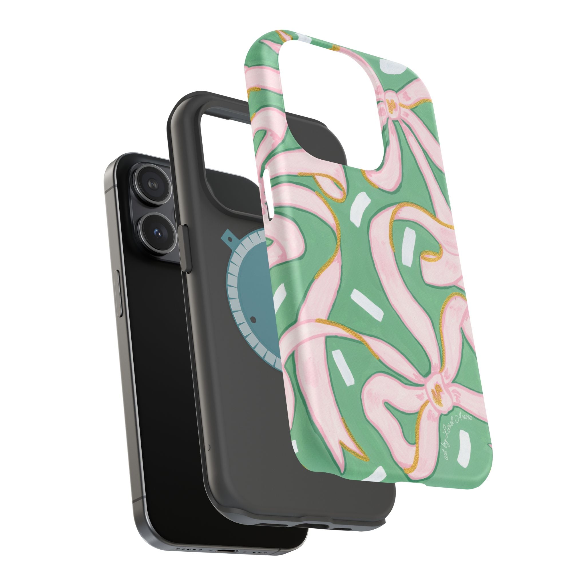 Pink & Green Bows MagSafe Tough Case [iPhone 13 - iPhone 16]