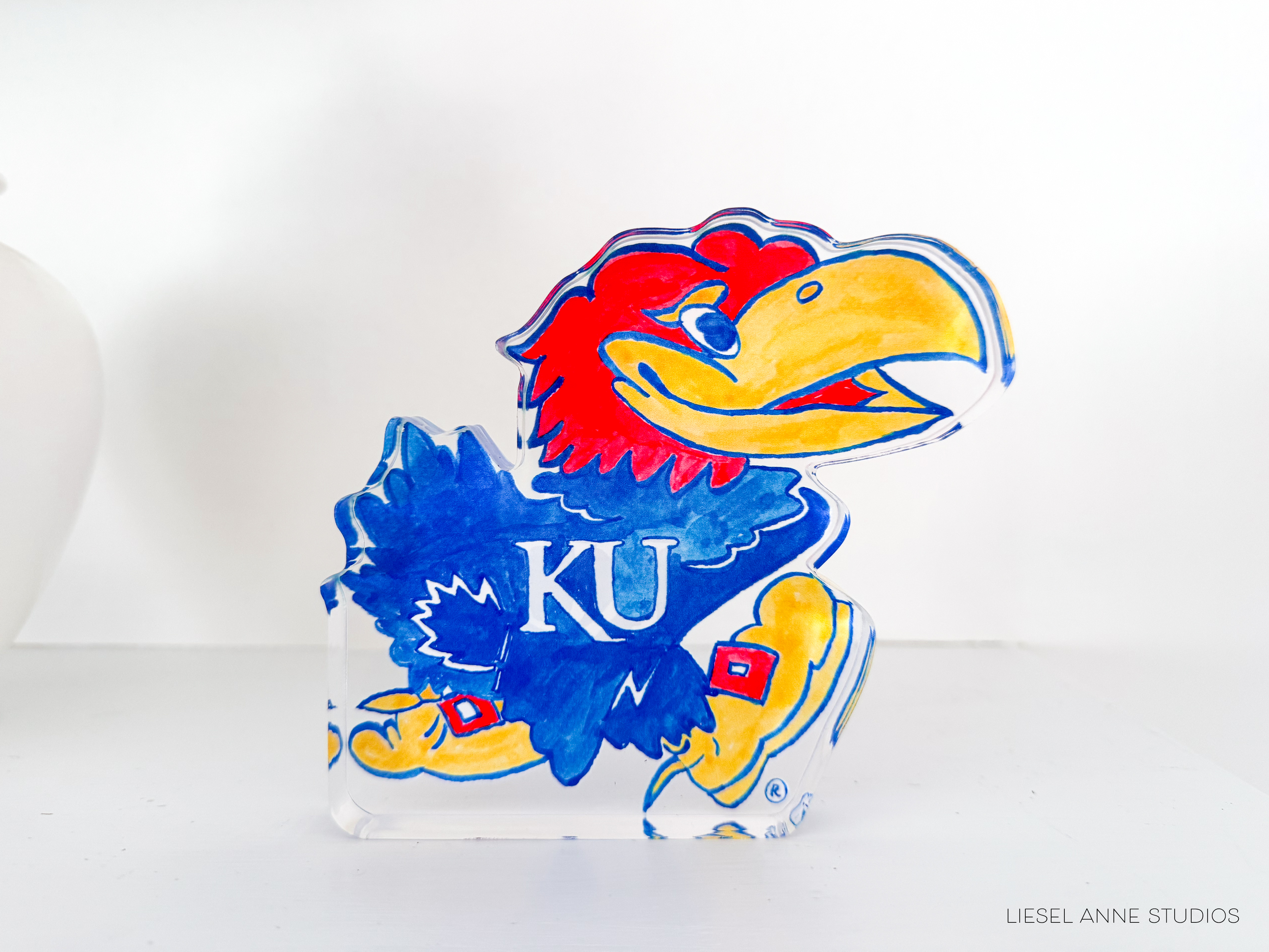a picture of a university of kansas mascot