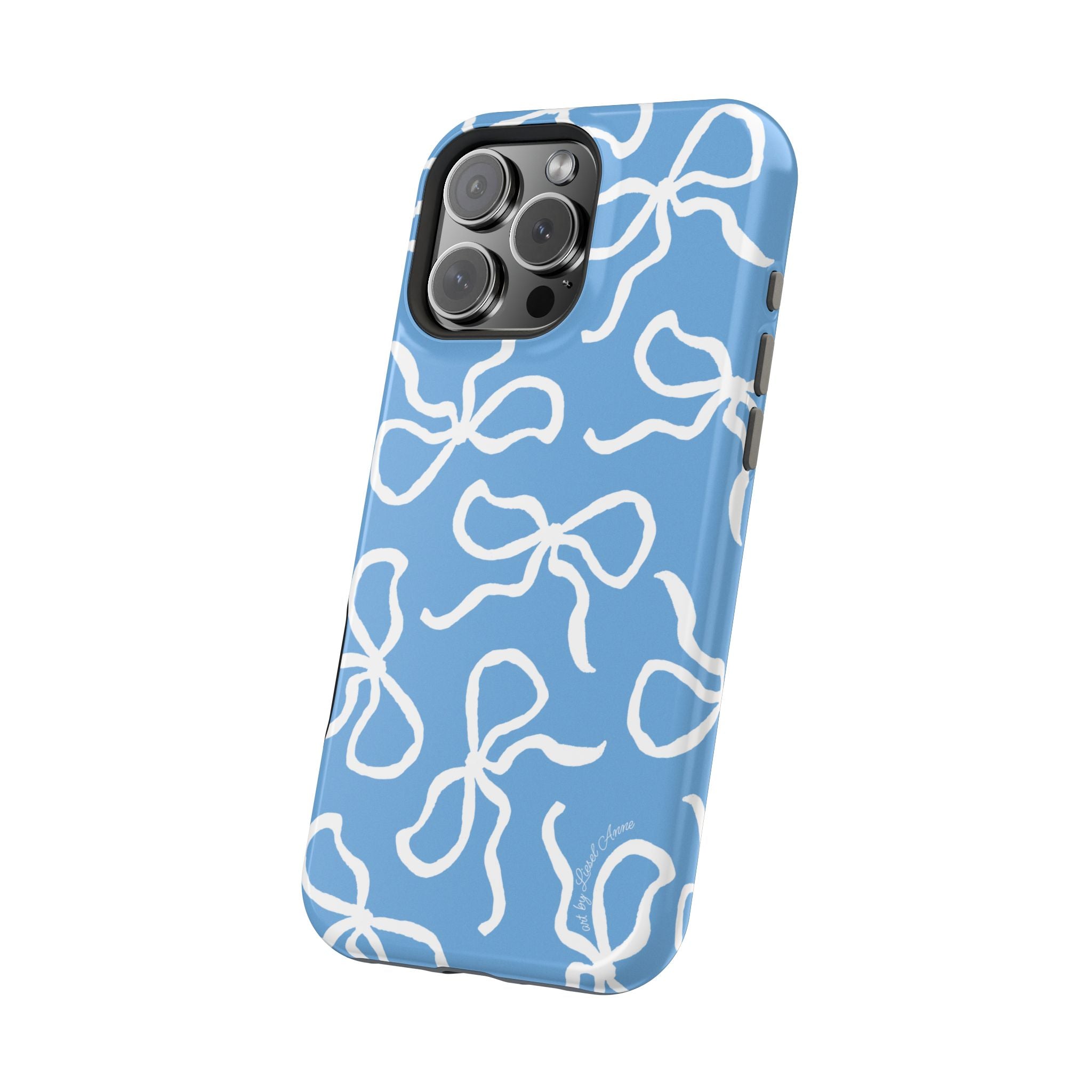 Blue & White Bows MagSafe Tough Case [iPhone 13 - iPhone 16]