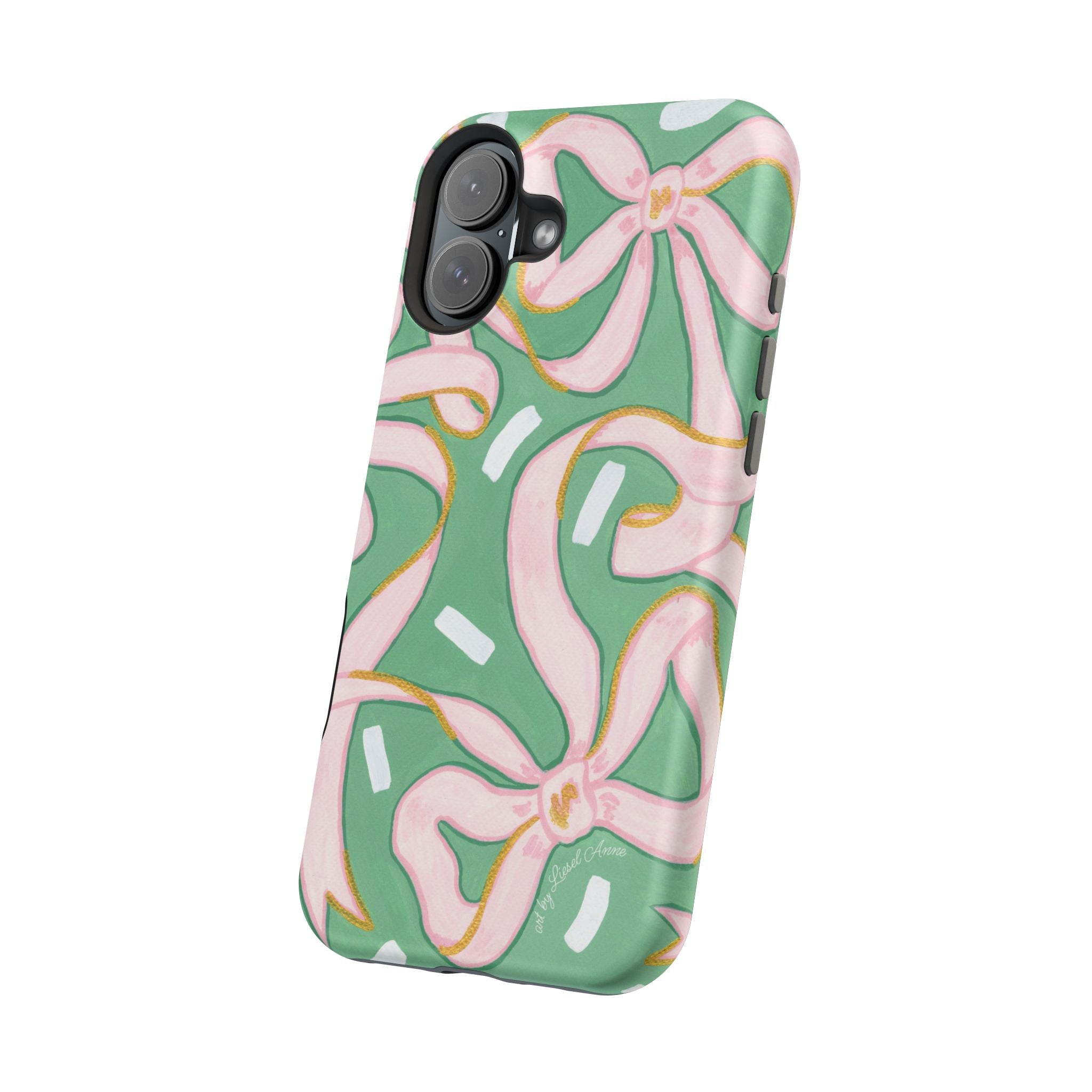 Pink & Green Bows MagSafe Tough Case [iPhone 13 - iPhone 16]