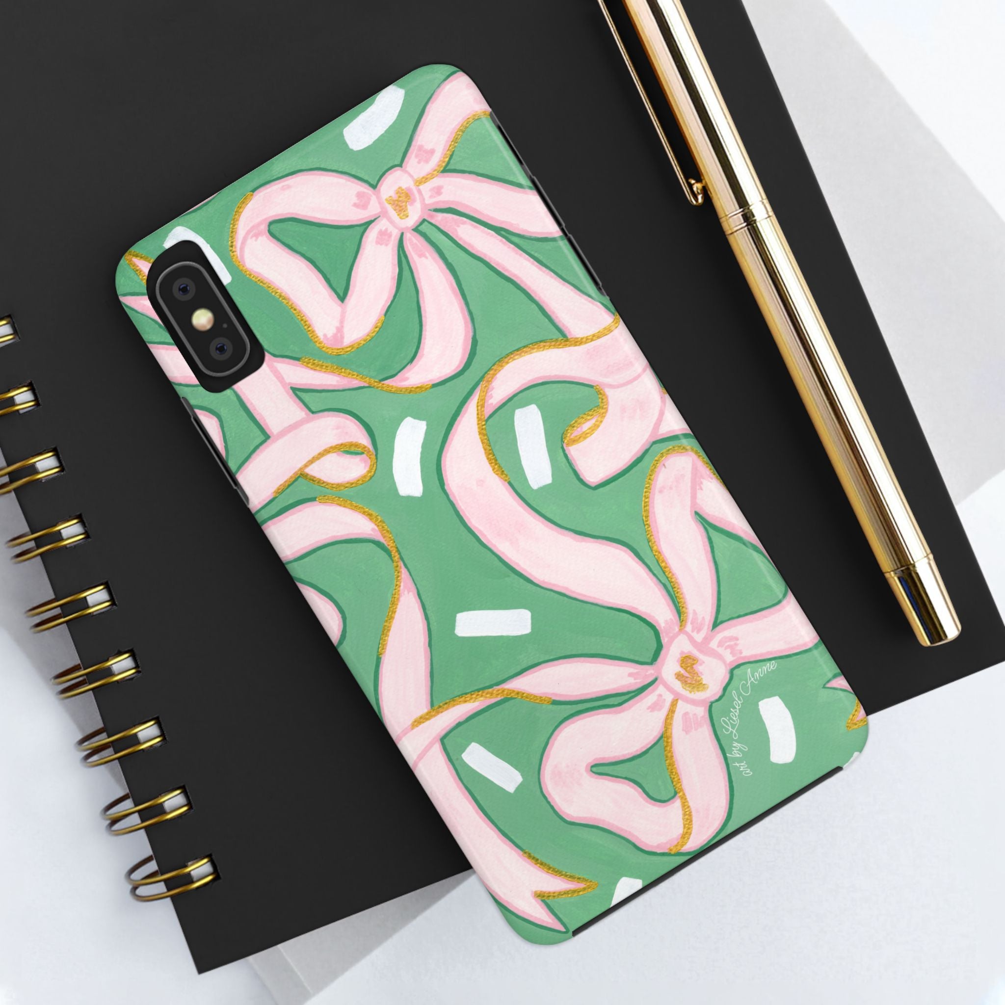 Pink and Green Bows Tough Case [iPhone 14 - iPhone 11]