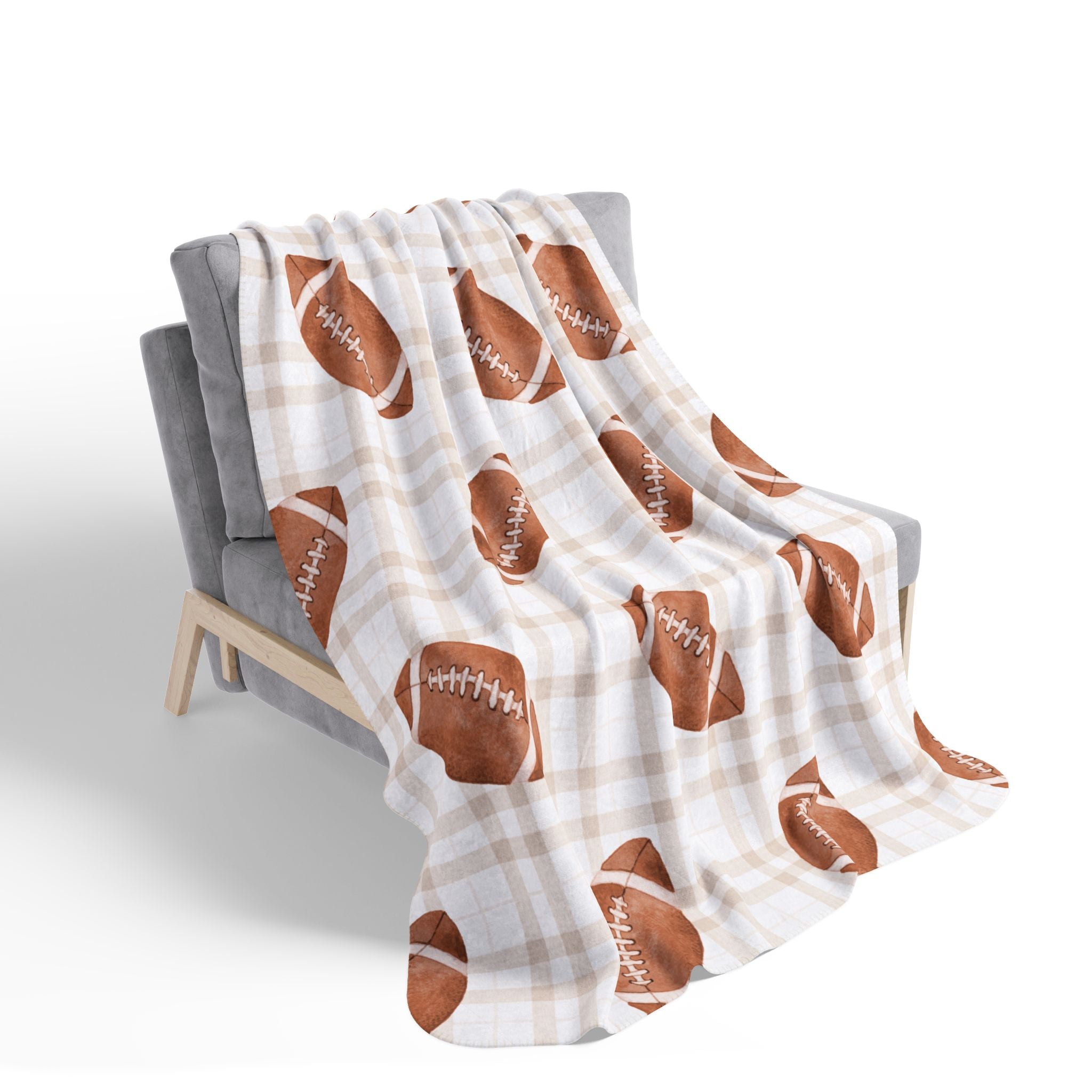 Football Game Day Sherpa Plaid Blanket