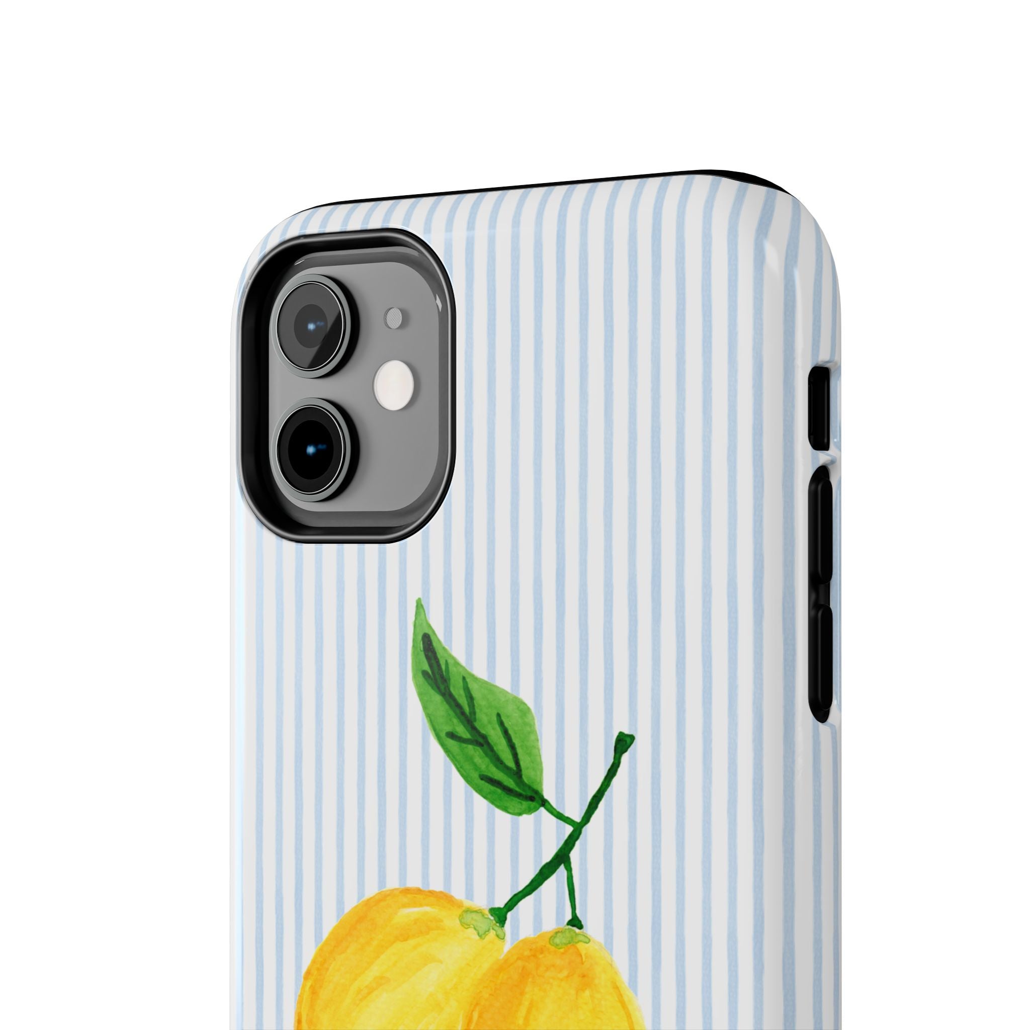 Lemon Stripe Monogrammed Tough Case [iPhone 14 - iPhone 11]