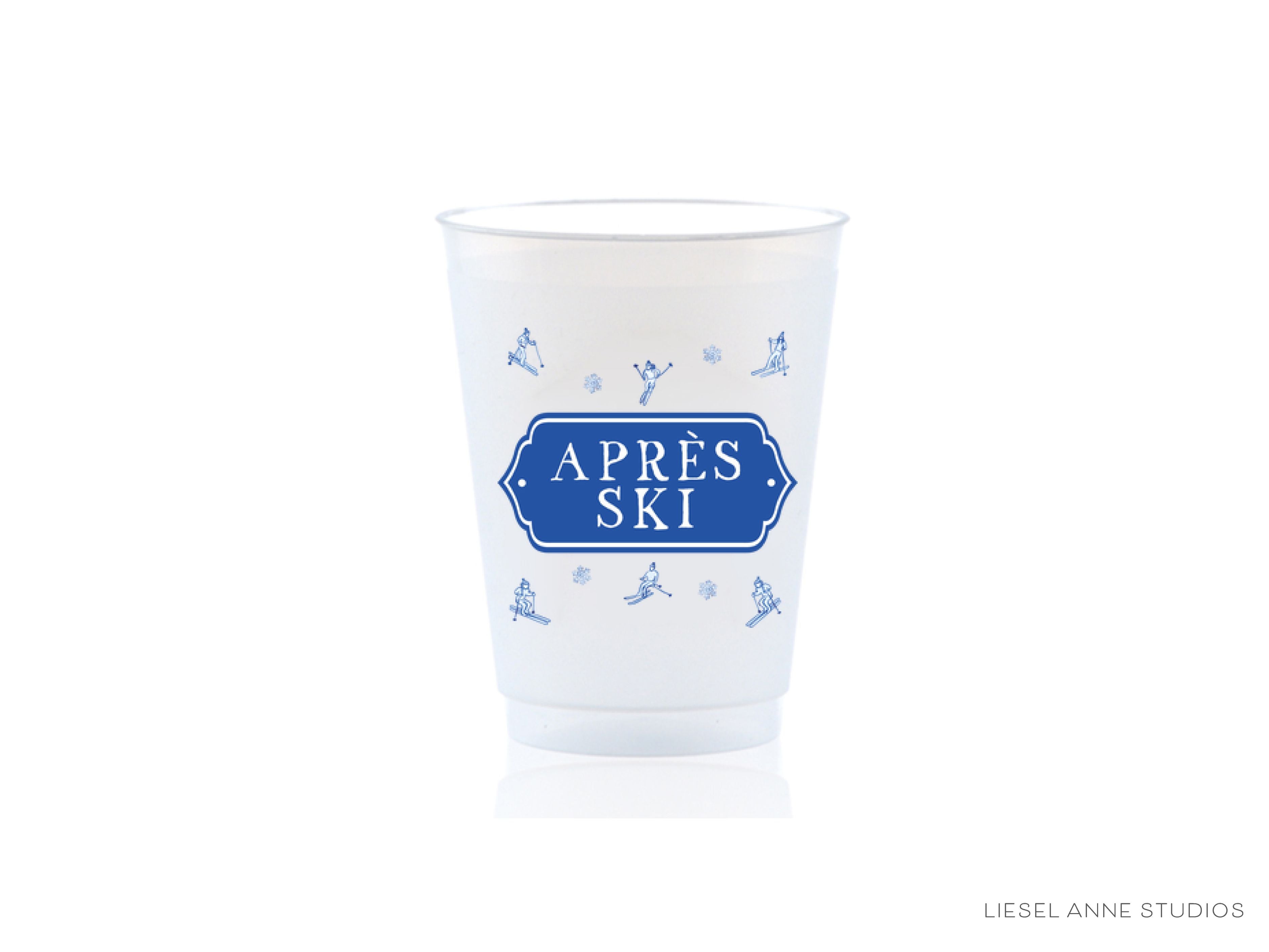 Après Ski 16oz Shatterproof Cups [Set of 8]-These shatterproof cups feature our hand-painted preppy Après Ski design and make great party decorations for your holiday gatherings, après ski parties, bachelorettes and more! They come in sets of 8 and are re-usable for other parties to come or make wonderful party favors!-The Singing Little Bird