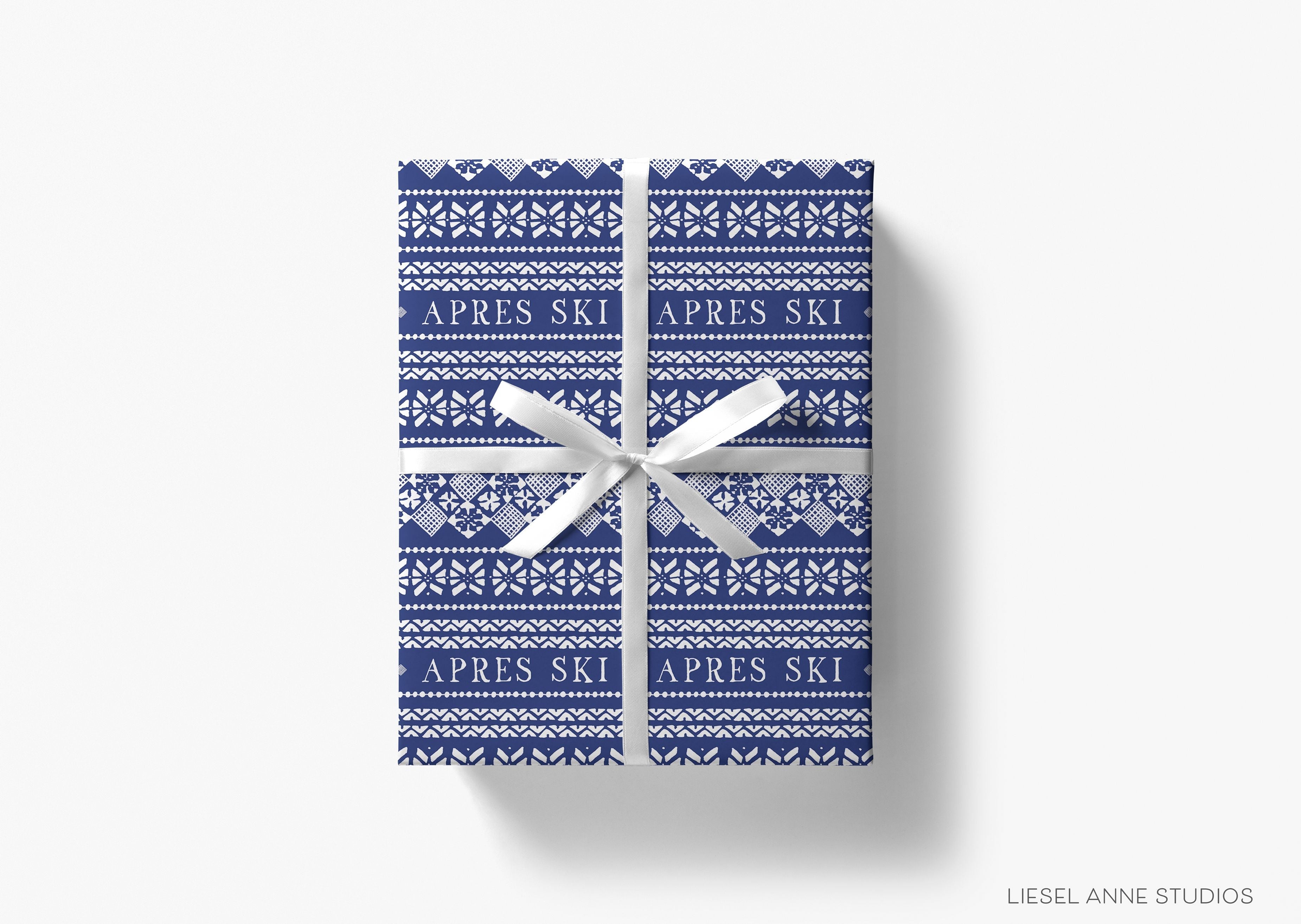 Après Ski Blue Sweater Gift Wrap-This matte finish gift wrap features our hand-painted watercolor snowflakes and sweater design. It makes a perfect wrapping paper for a holiday present. -The Singing Little Bird