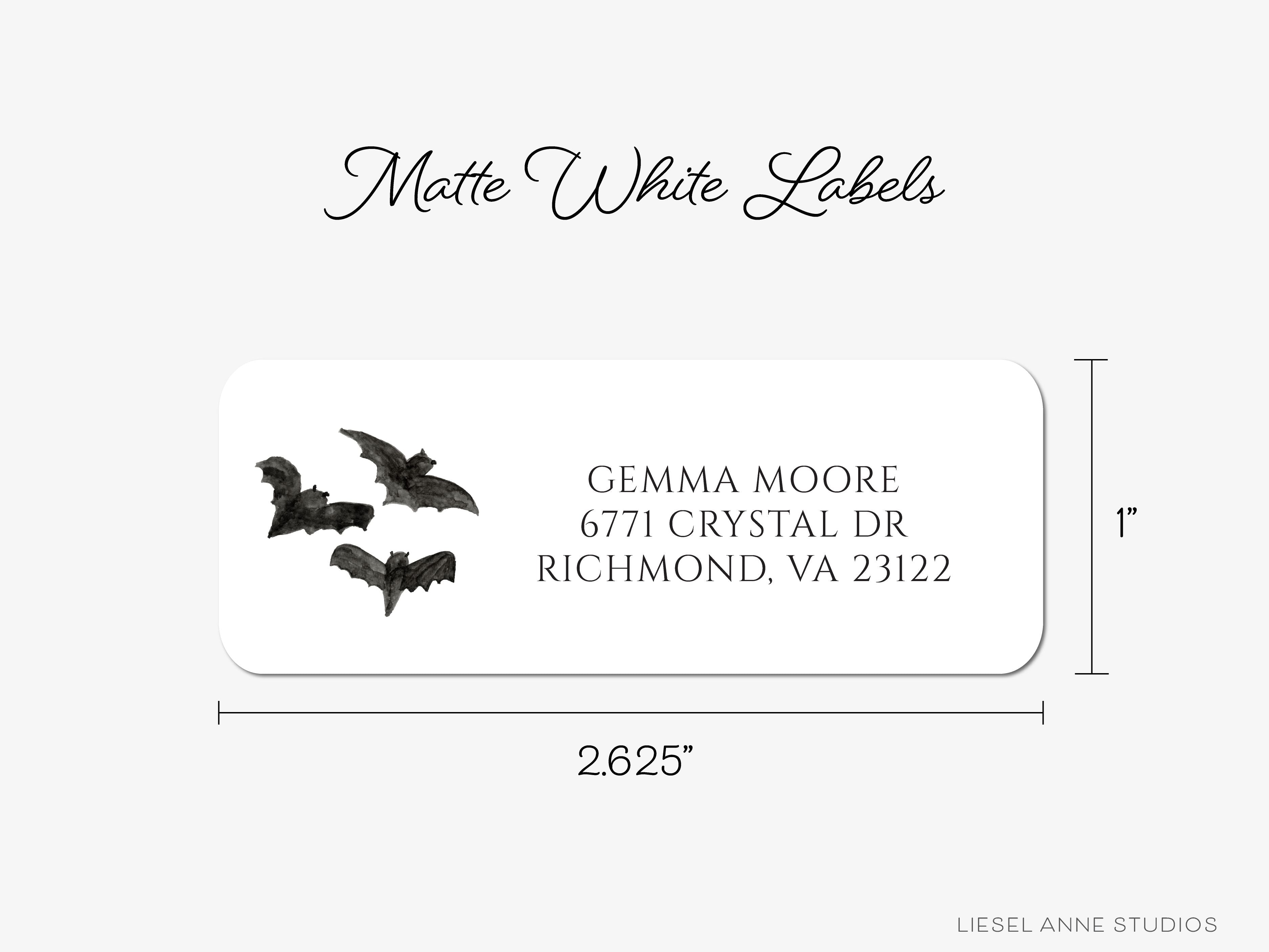 Bat Colony Return Address Labels-These personalized return address labels are 2.625" x 1" and feature our hand-painted watercolor bats, printed in the USA on beautiful matte finish labels. These make gifts for yourself or the Halloween lover. -The Singing Little Bird