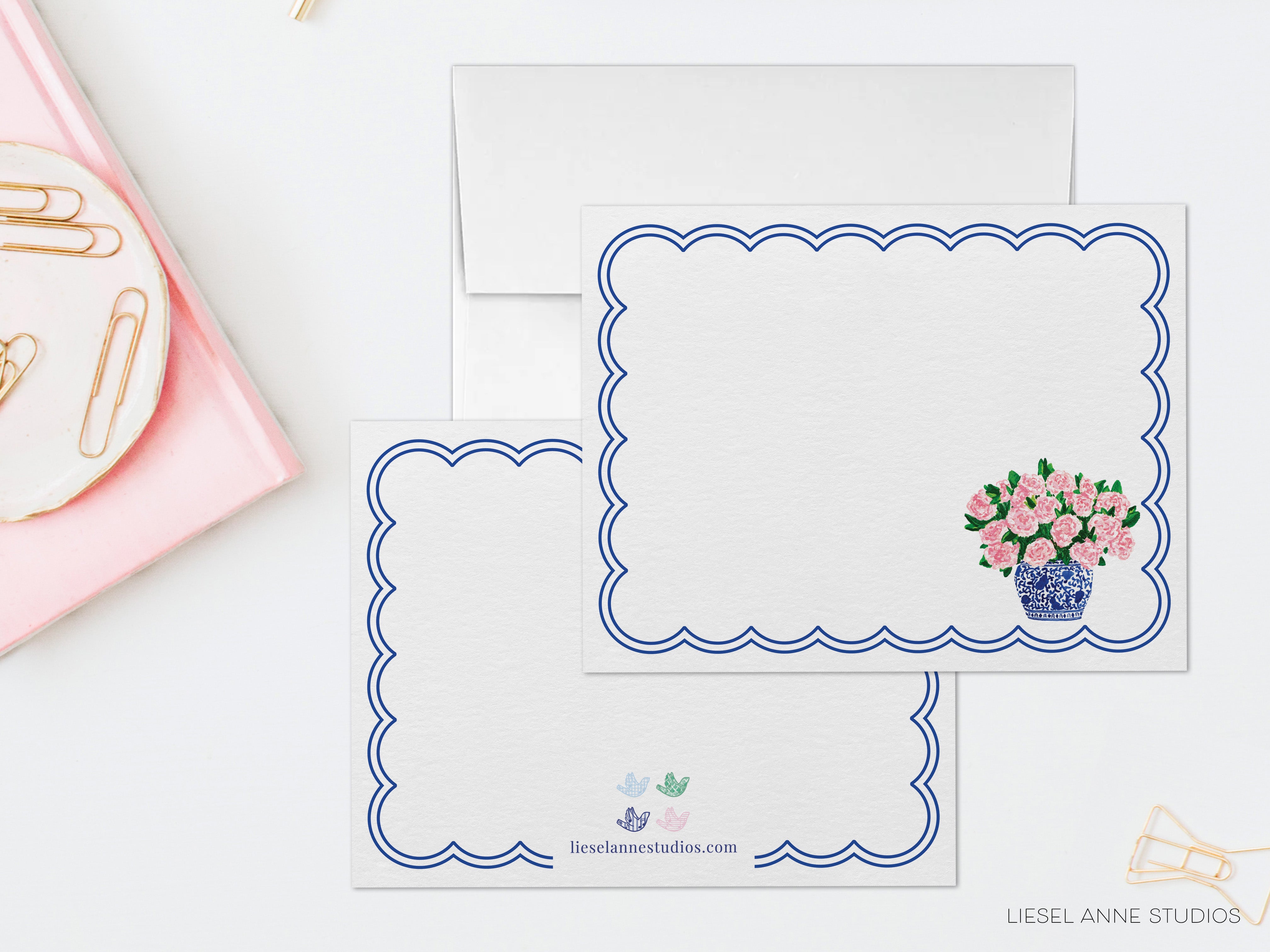 Peonies in Ginger Jar Flat Notes