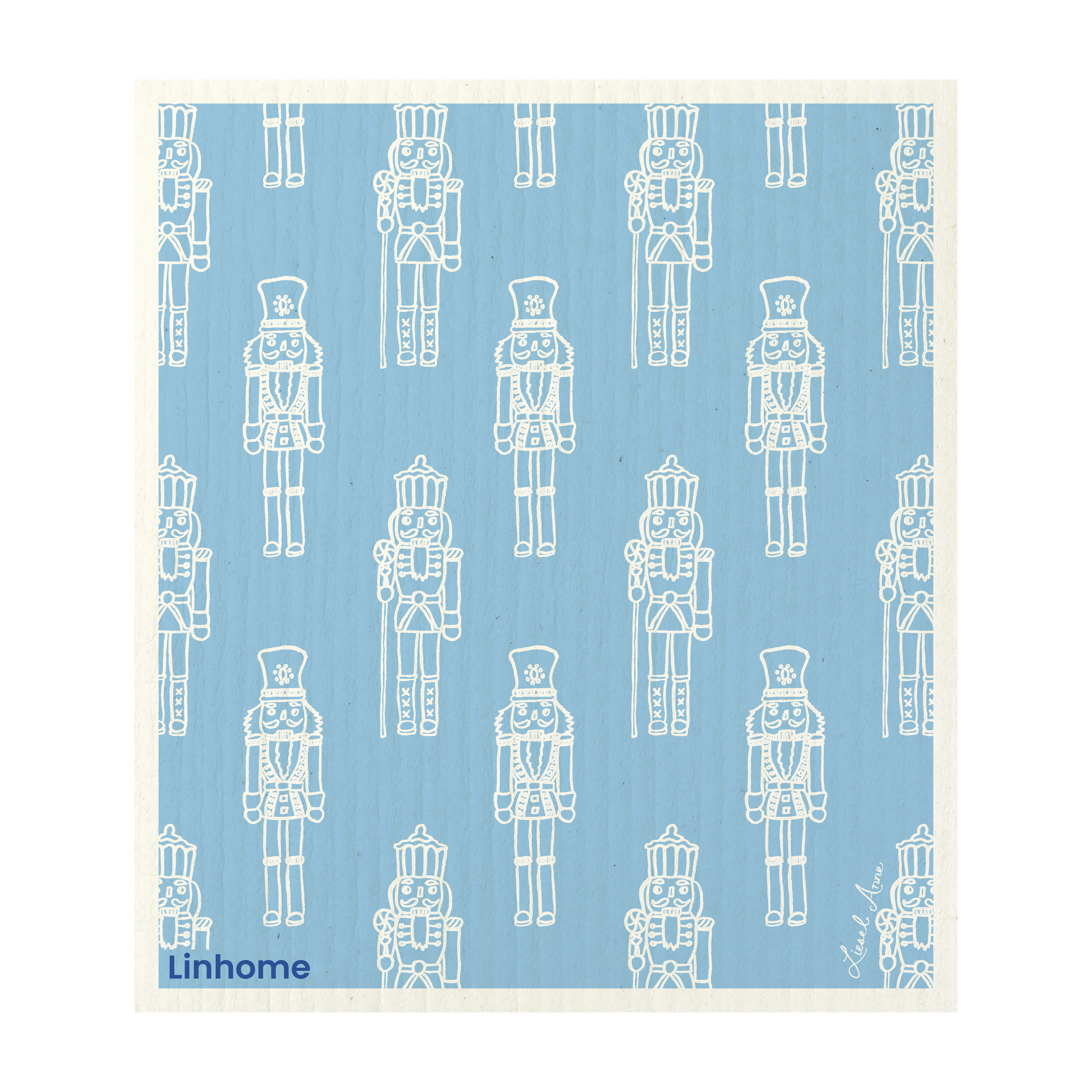 Holiday Nutcracker Collection Blue Nutcrackers- Linhome x Liesel Anne Swedish Dishcloths - 1 Pack