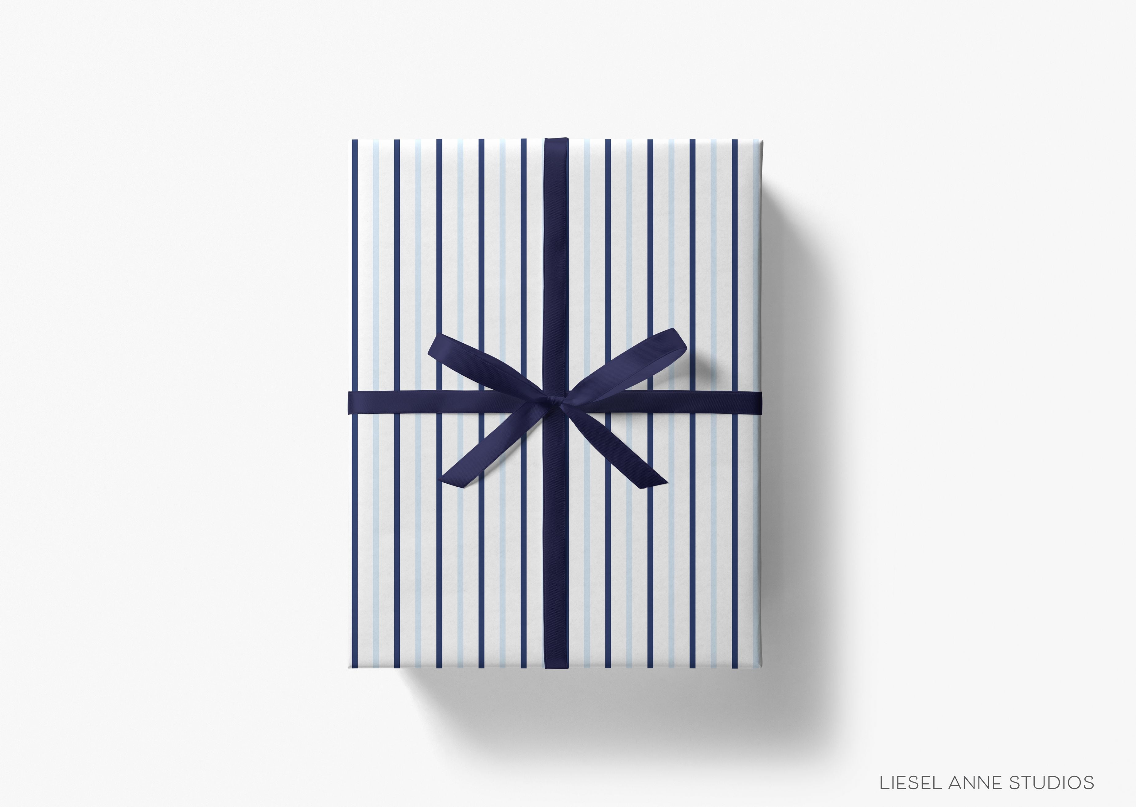 Blue and White Stripe Gift Wrap-This matte finish gift wrap features our hand-painted watercolor stripes. It makes a perfect wrapping paper for a holiday present. -The Singing Little Bird