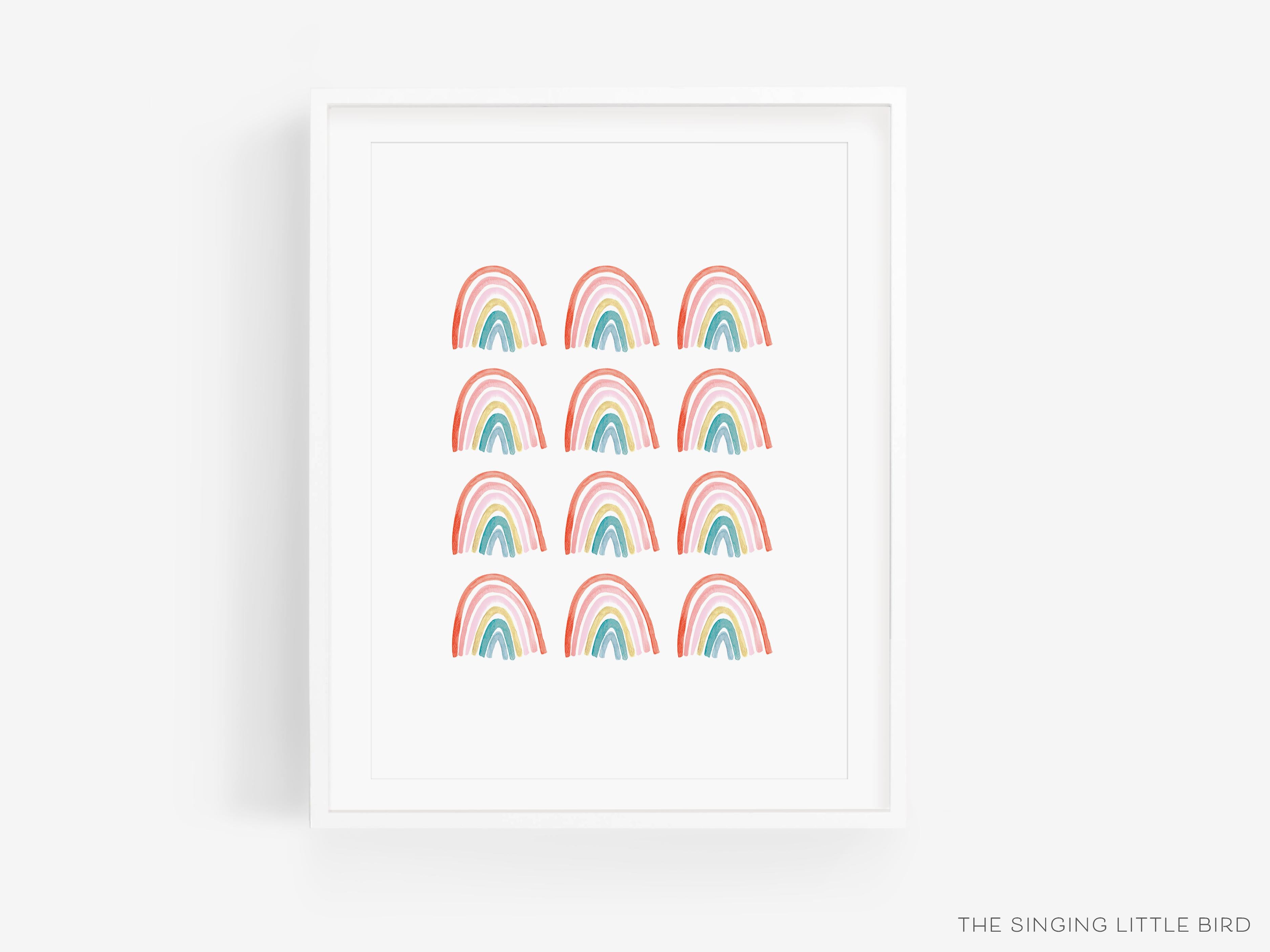 Boho Rainbow Art Print-This watercolor art print features our hand-painted rainbow, printed in the USA on 120lb high quality art paper. This makes a great gift or wall decor for the boho lover in your life.-The Singing Little Bird