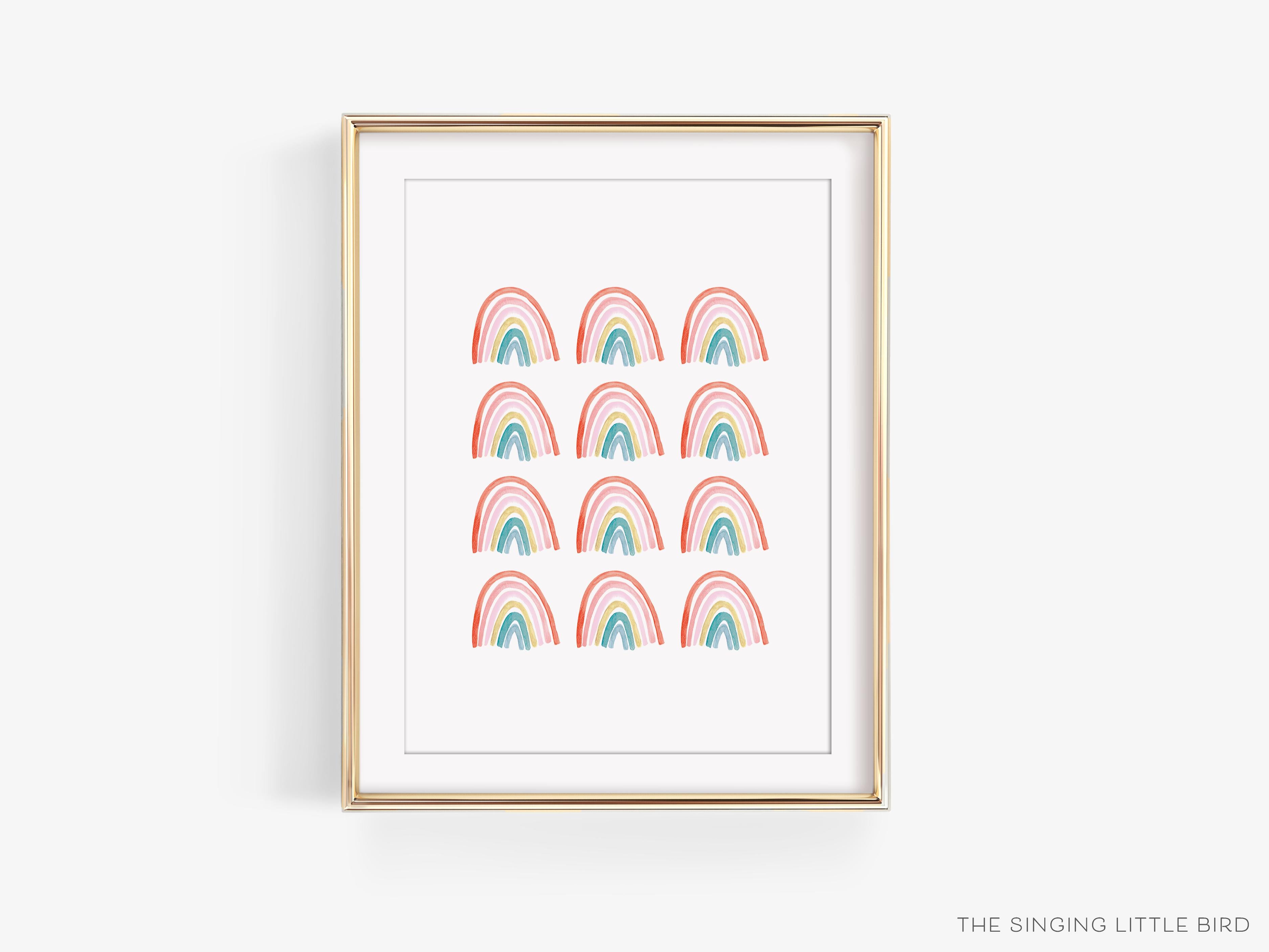 Boho Rainbow Art Print-This watercolor art print features our hand-painted rainbow, printed in the USA on 120lb high quality art paper. This makes a great gift or wall decor for the boho lover in your life.-The Singing Little Bird