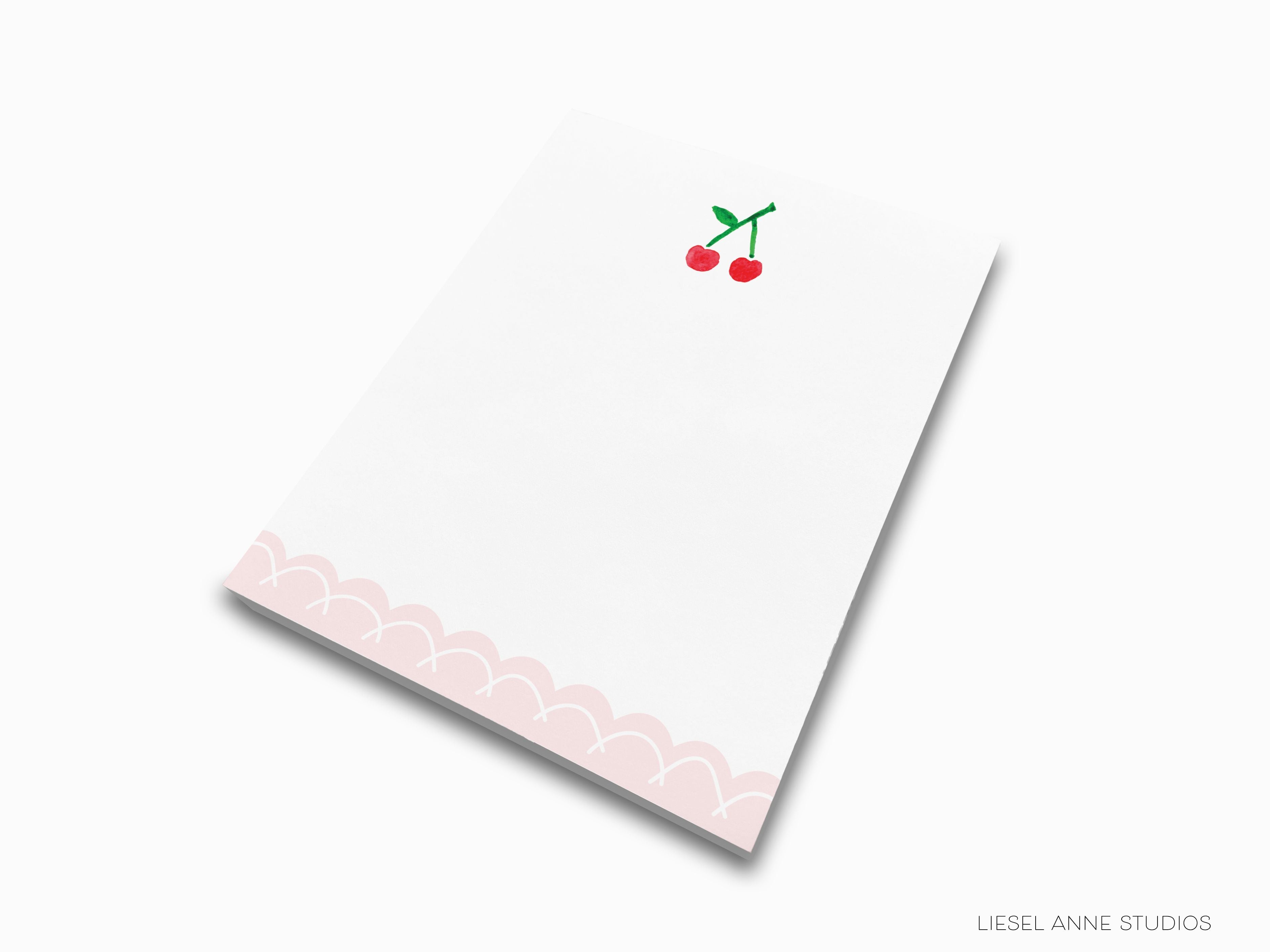 Cherry Notepad-These notepads feature our hand-painted watercolor cherry, printed in the USA on a beautiful smooth stock. You choose which size you want (or bundled together for a beautiful gift set) and makes a great gift for the checklist and fruitlover in your life.-The Singing Little Bird