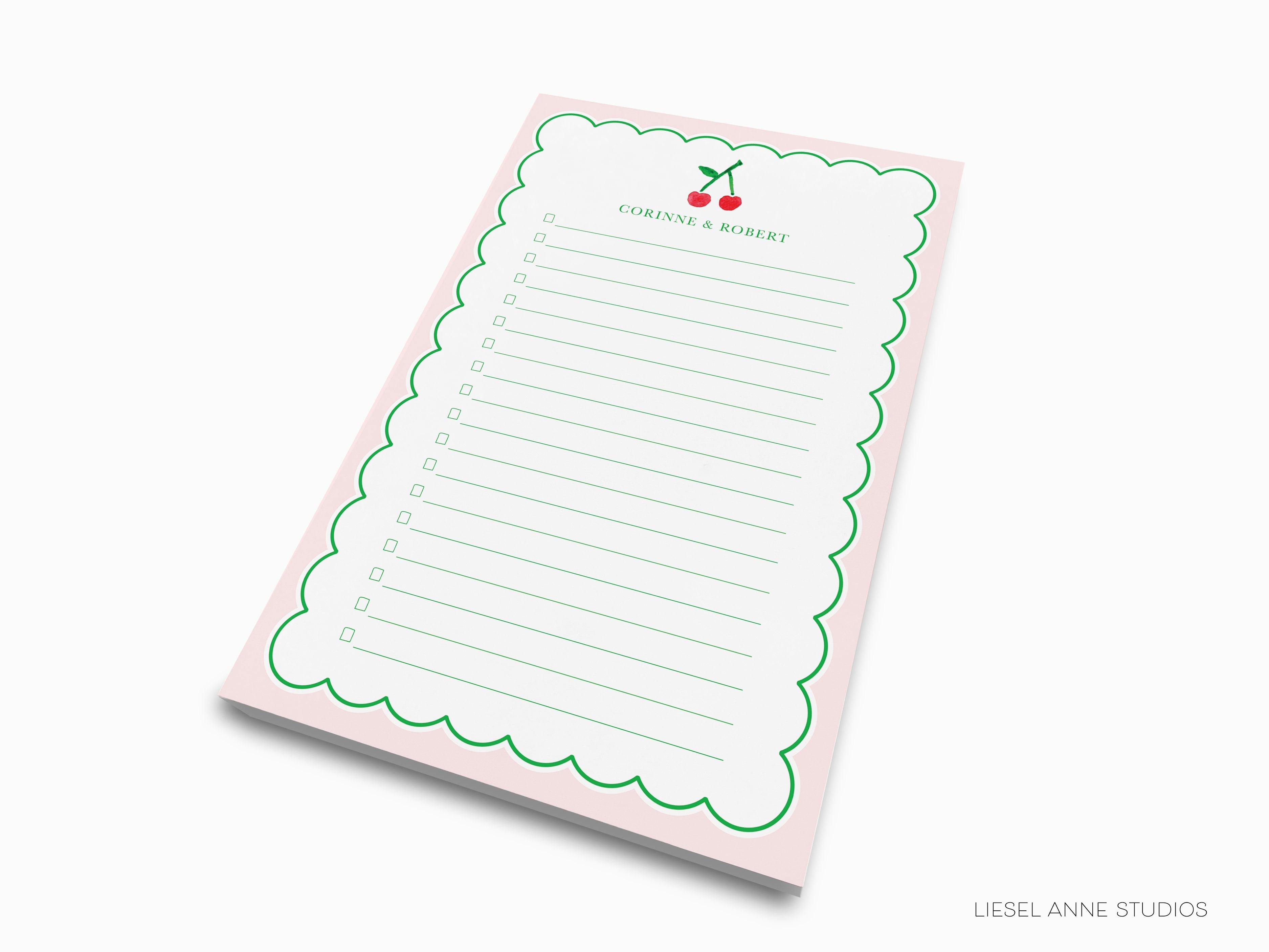 Cherry Notepad-These personalized notepads feature our hand-painted watercolor cherry, printed in the USA on a beautiful smooth stock. You choose which size you want (or bundled together for a beautiful gift set) and makes a great gift for the checklist and fruit lover in your life.-The Singing Little Bird