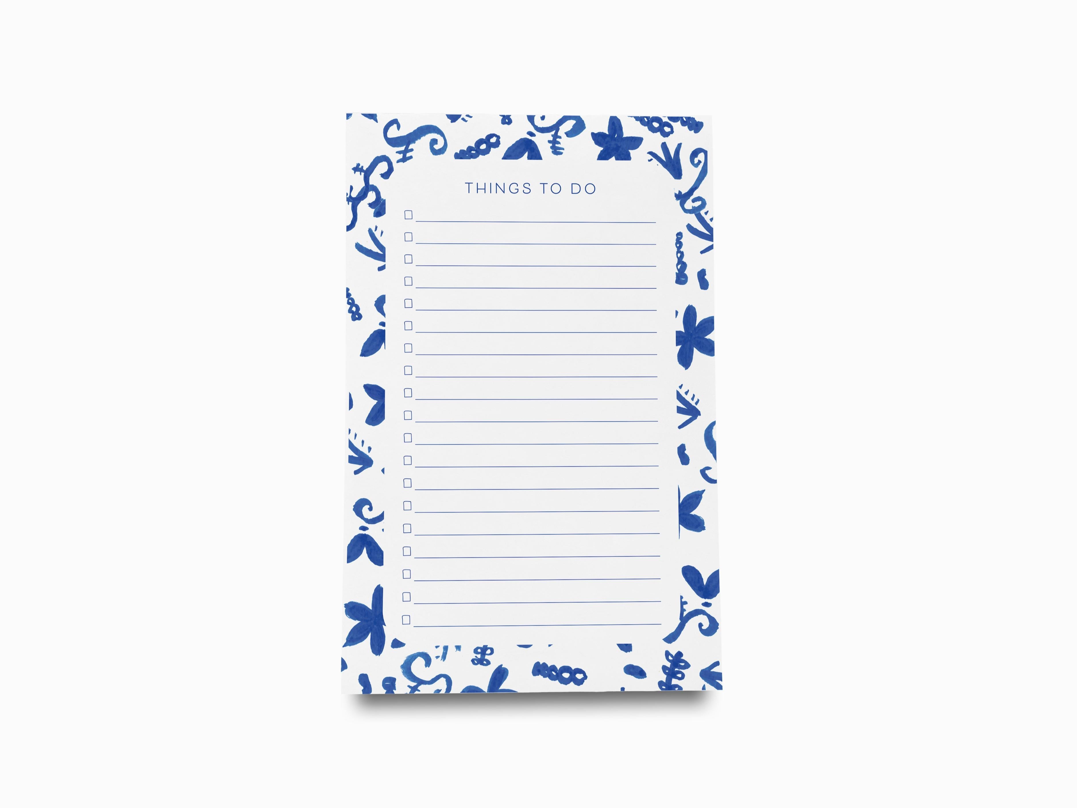 Chinoiserie Notepad-These notepads feature our hand-painted watercolor floral pattern, printed in the USA on a beautiful smooth stock. You choose which size you want (or bundled together for a beautiful gift set) and makes a great gift for the checklist and chinoiserie lover in your life.-The Singing Little Bird
