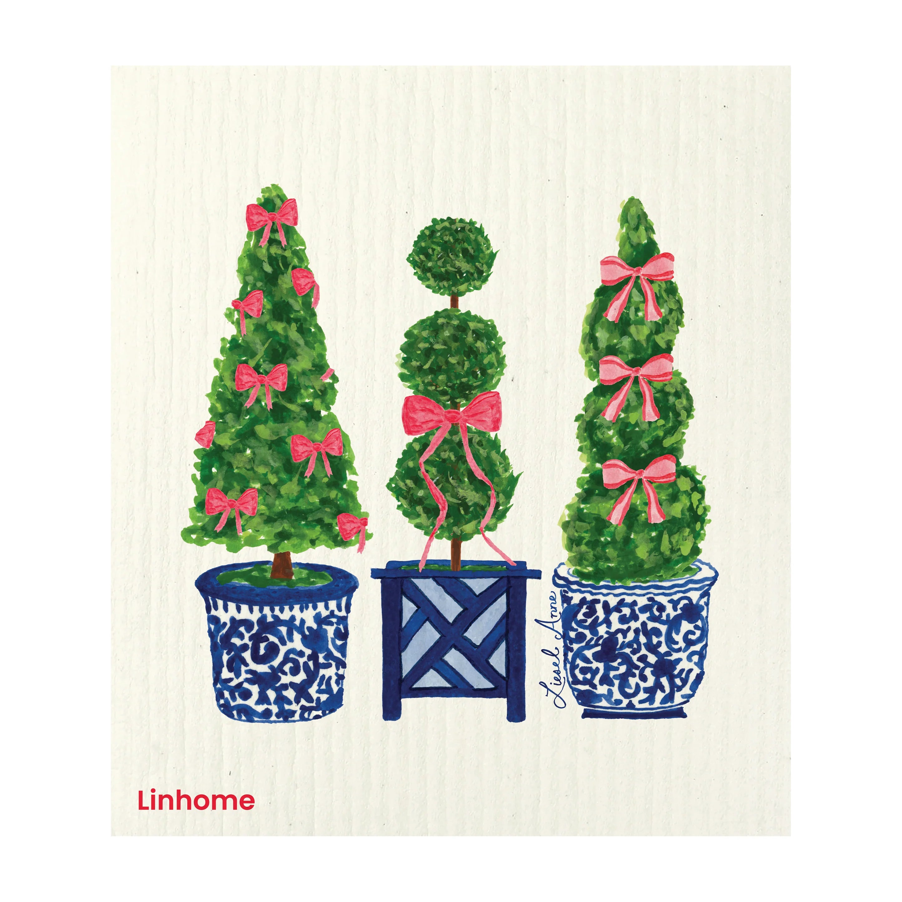 Christmas Topiary – Linhome x Liesel Anne Swedish Dishcloths