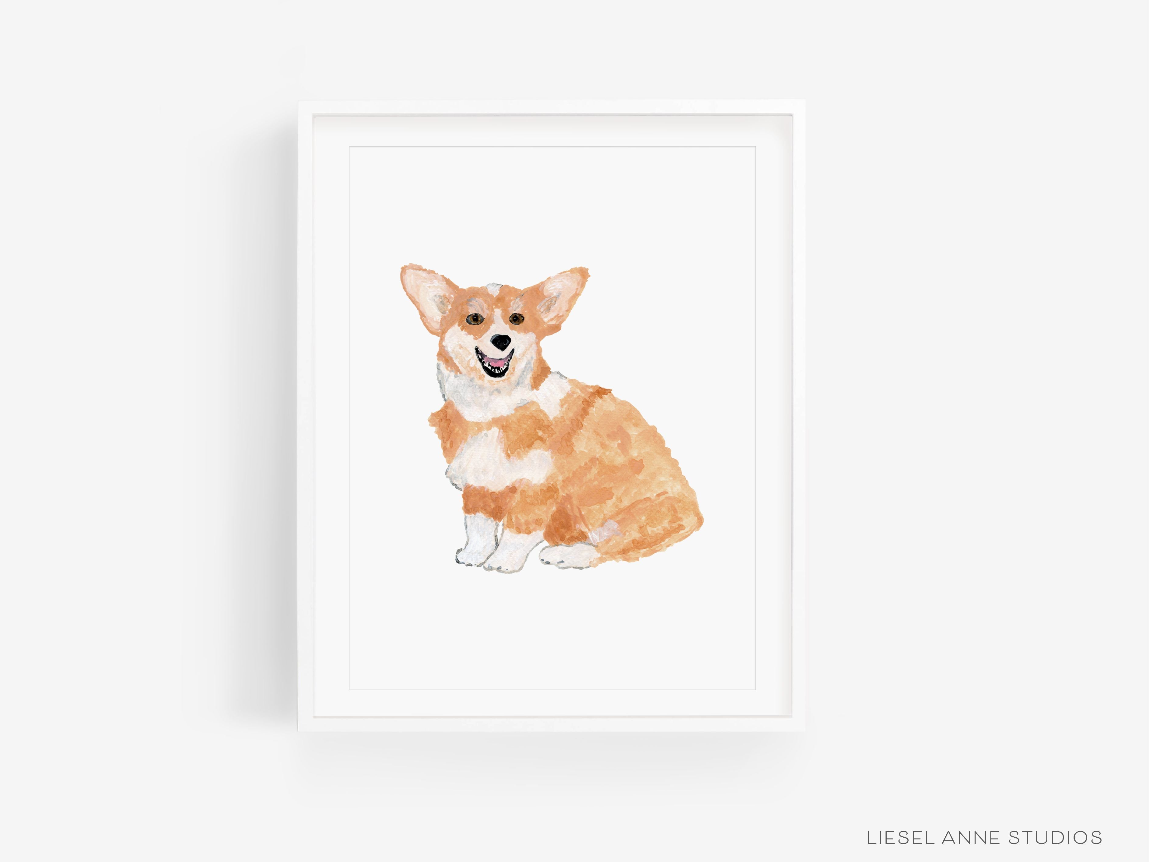 Corgi Art Print-This watercolor art print features our hand-painted Corgi, printed in the USA on 120lb high quality art paper. This makes a great gift or wall decor for the animal lover in your life.-The Singing Little Bird