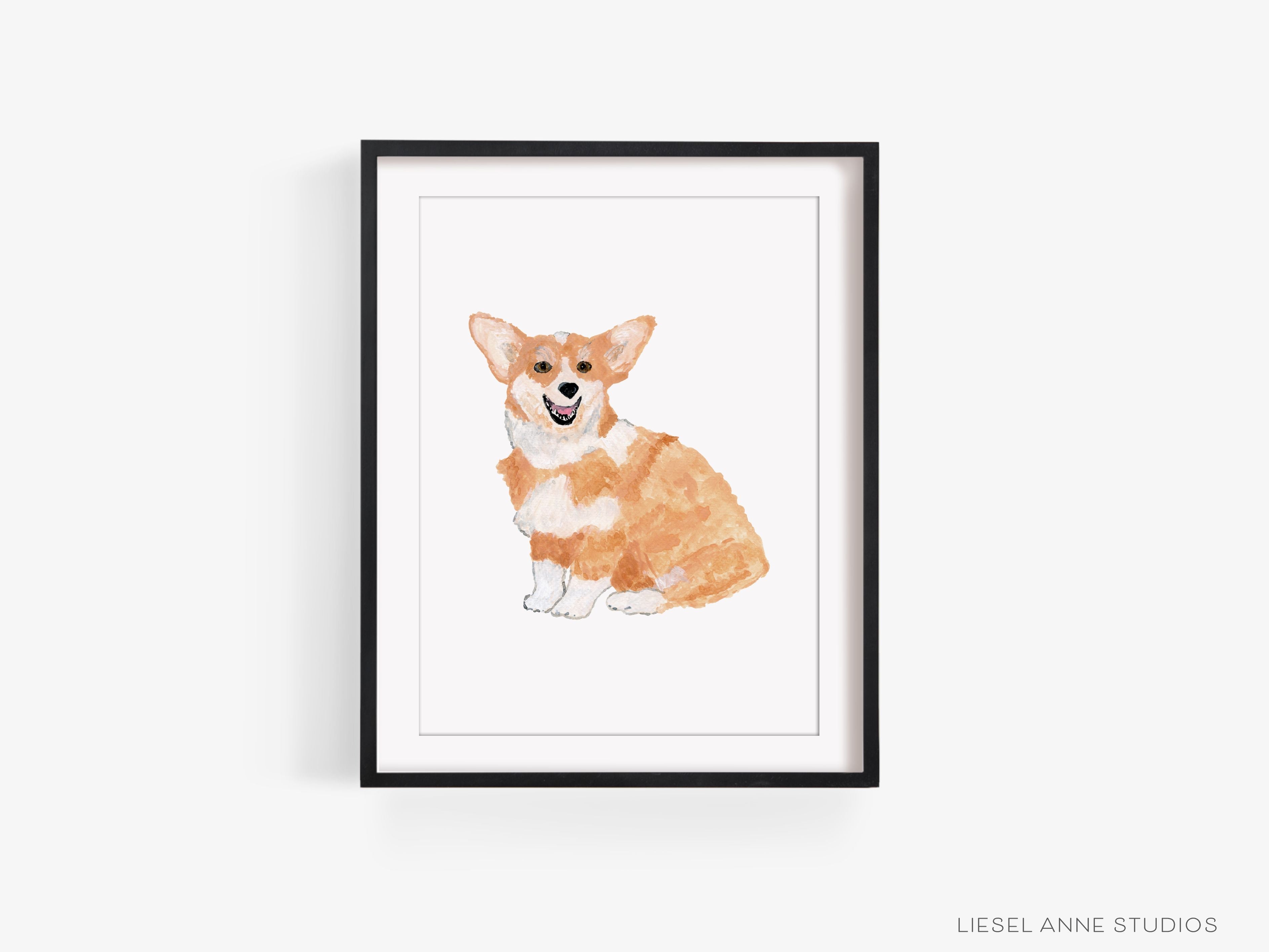 Corgi Art Print-This watercolor art print features our hand-painted Corgi, printed in the USA on 120lb high quality art paper. This makes a great gift or wall decor for the animal lover in your life.-The Singing Little Bird