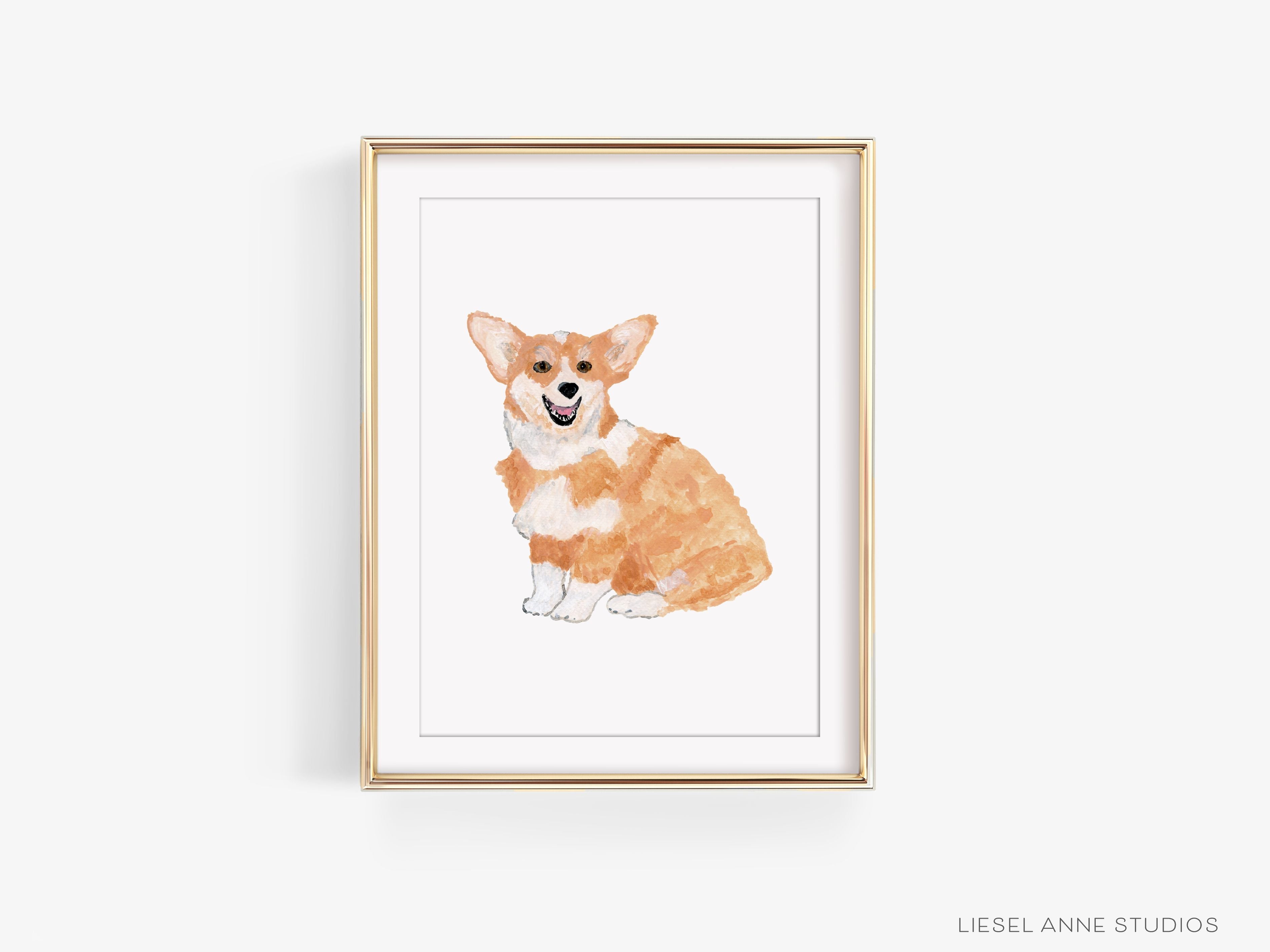 Corgi Art Print-This watercolor art print features our hand-painted Corgi, printed in the USA on 120lb high quality art paper. This makes a great gift or wall decor for the animal lover in your life.-The Singing Little Bird