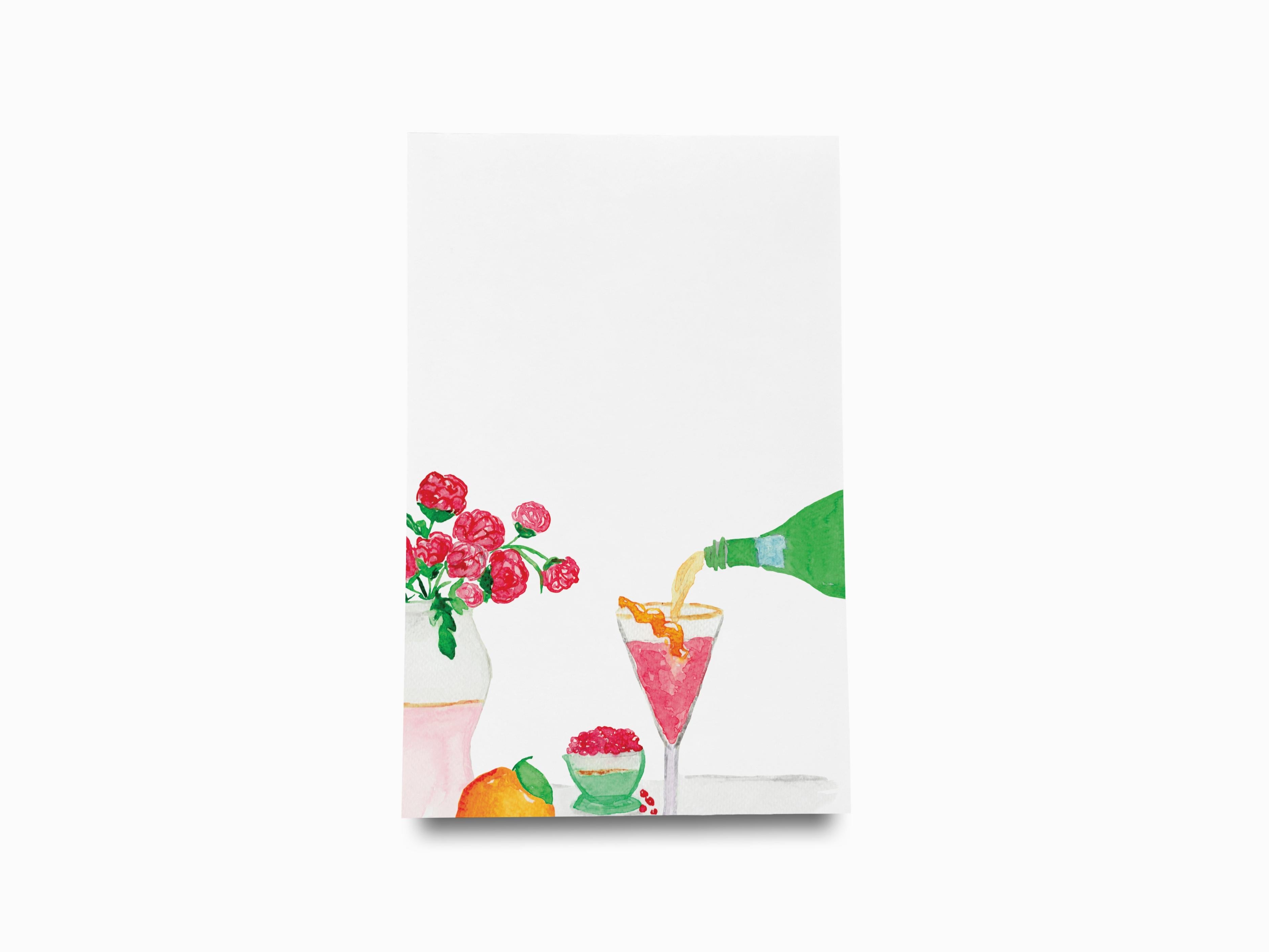 Cranberry Fizz Cocktail Notepad-These notepads feature our hand-painted watercolor flowers and cocktail, printed in the USA on a beautiful smooth stock. You choose which size you want (or bundled together for a beautiful gift set) and makes a great gift for the checklist and cocktail lover in your life.-The Singing Little Bird
