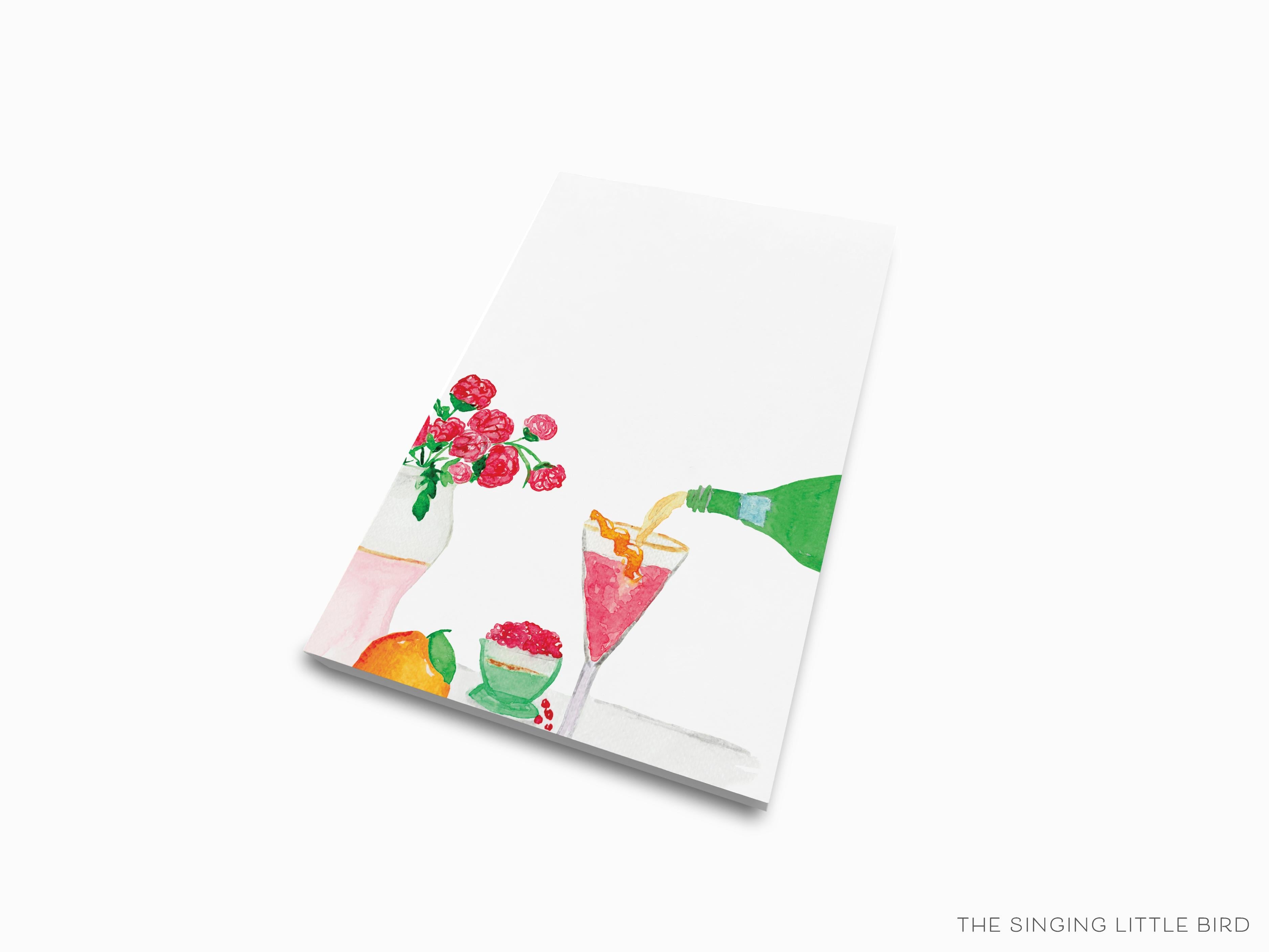 Cranberry Fizz Cocktail Notepad-These notepads feature our hand-painted watercolor flowers and cocktail, printed in the USA on a beautiful smooth stock. You choose which size you want (or bundled together for a beautiful gift set) and makes a great gift for the checklist and cocktail lover in your life.-The Singing Little Bird