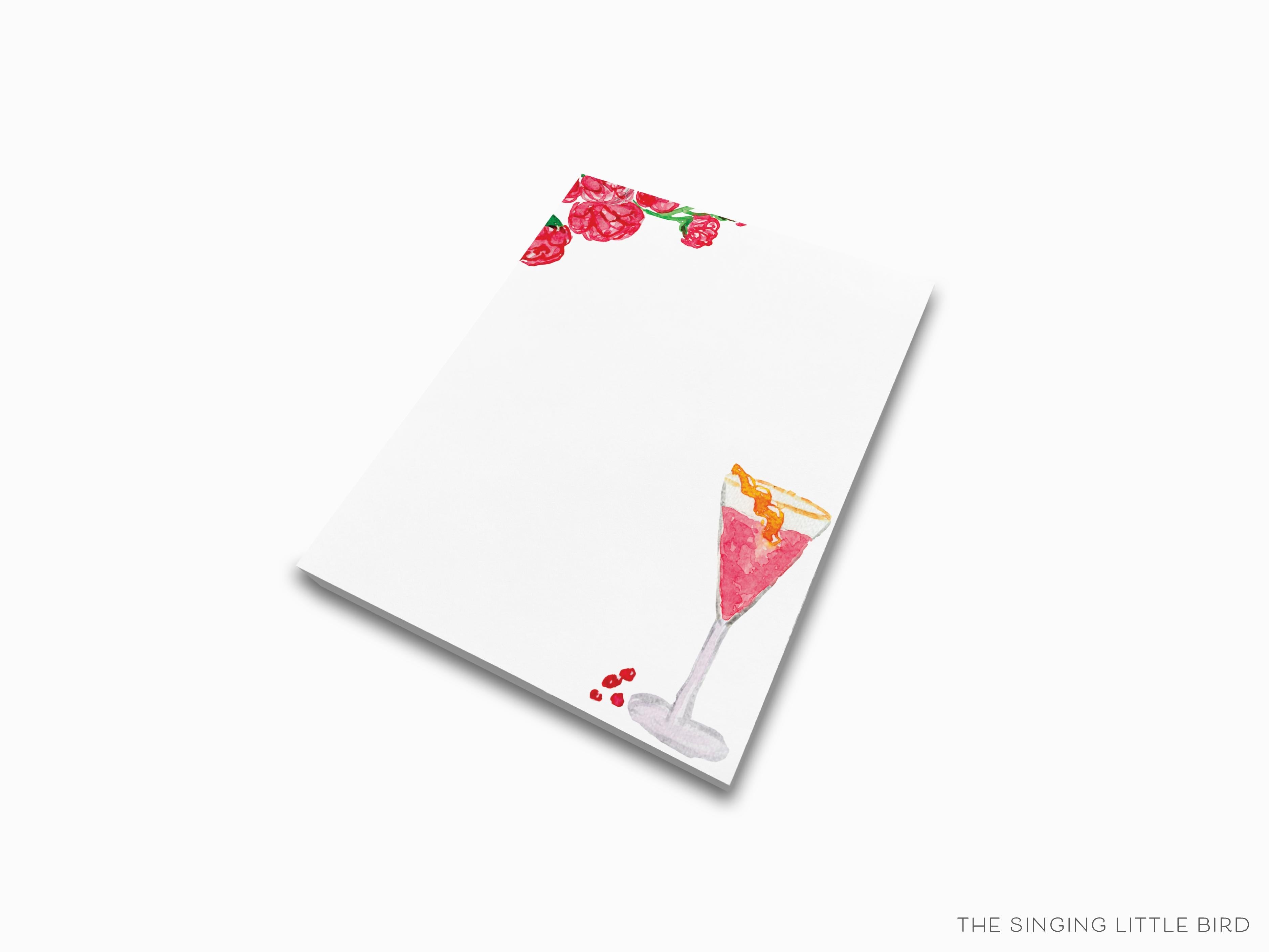 Cranberry Fizz Cocktail Notepad-These notepads feature our hand-painted watercolor flowers and cocktail, printed in the USA on a beautiful smooth stock. You choose which size you want (or bundled together for a beautiful gift set) and makes a great gift for the checklist and cocktail lover in your life.-The Singing Little Bird