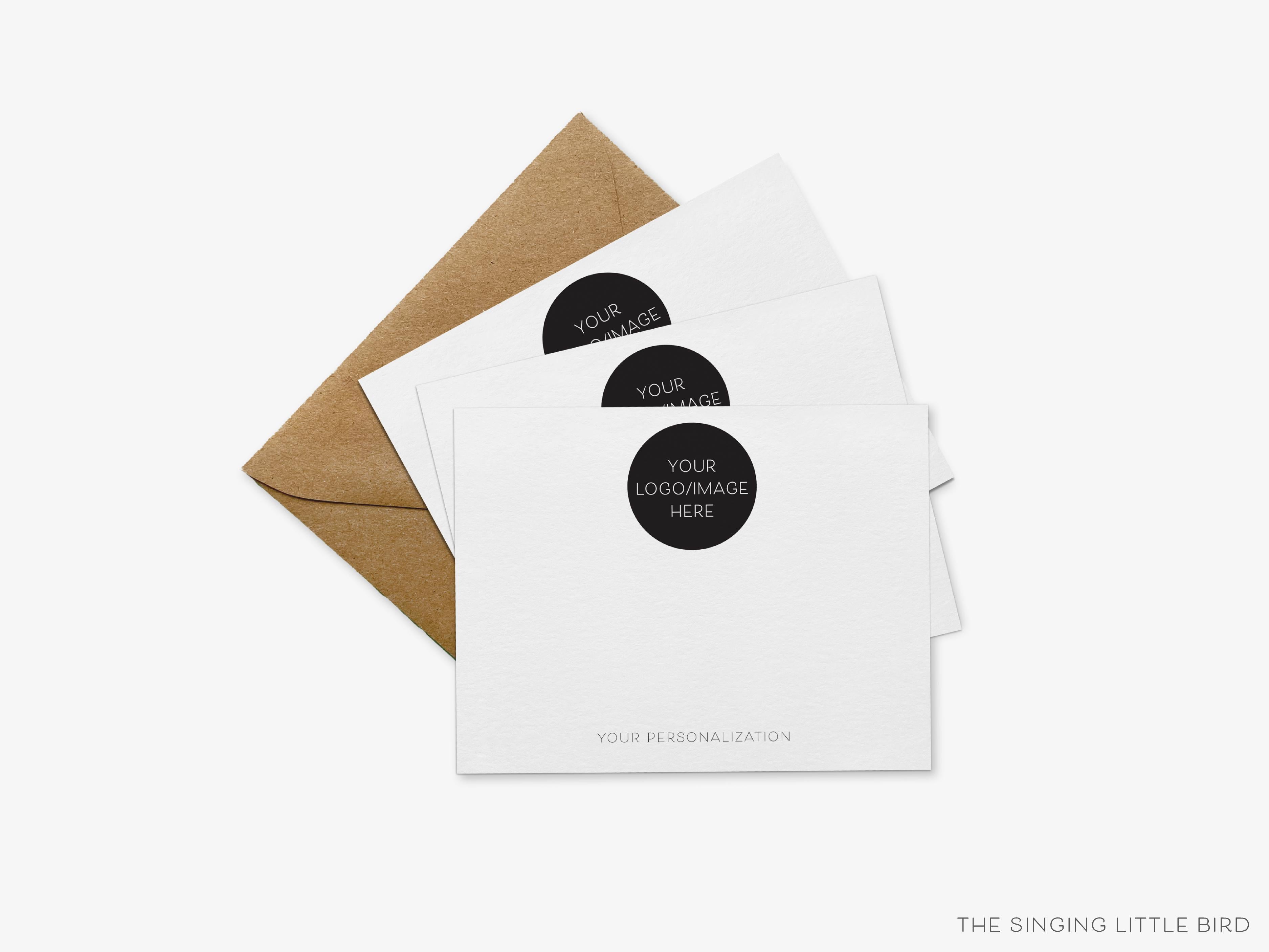 Custom Design Notecard Set-These personalized flat notecards are 4.25x5.5 and feature your custom design, printed in the USA on 120lb textured stock. They come with your choice of envelopes and make great thank yous and gifts for yourself or others.-The Singing Little Bird