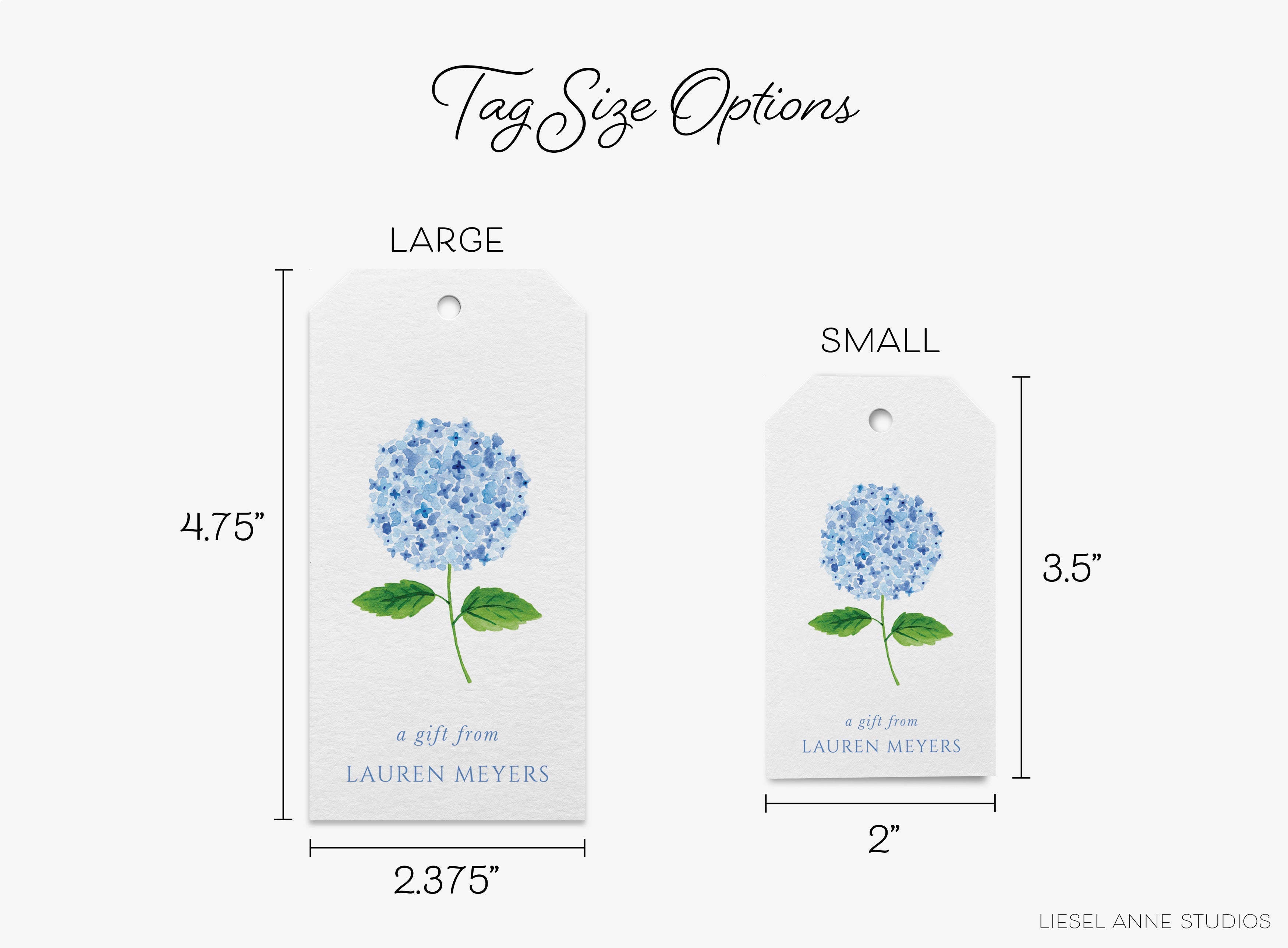 Personalized Hydrangea Gift Tags