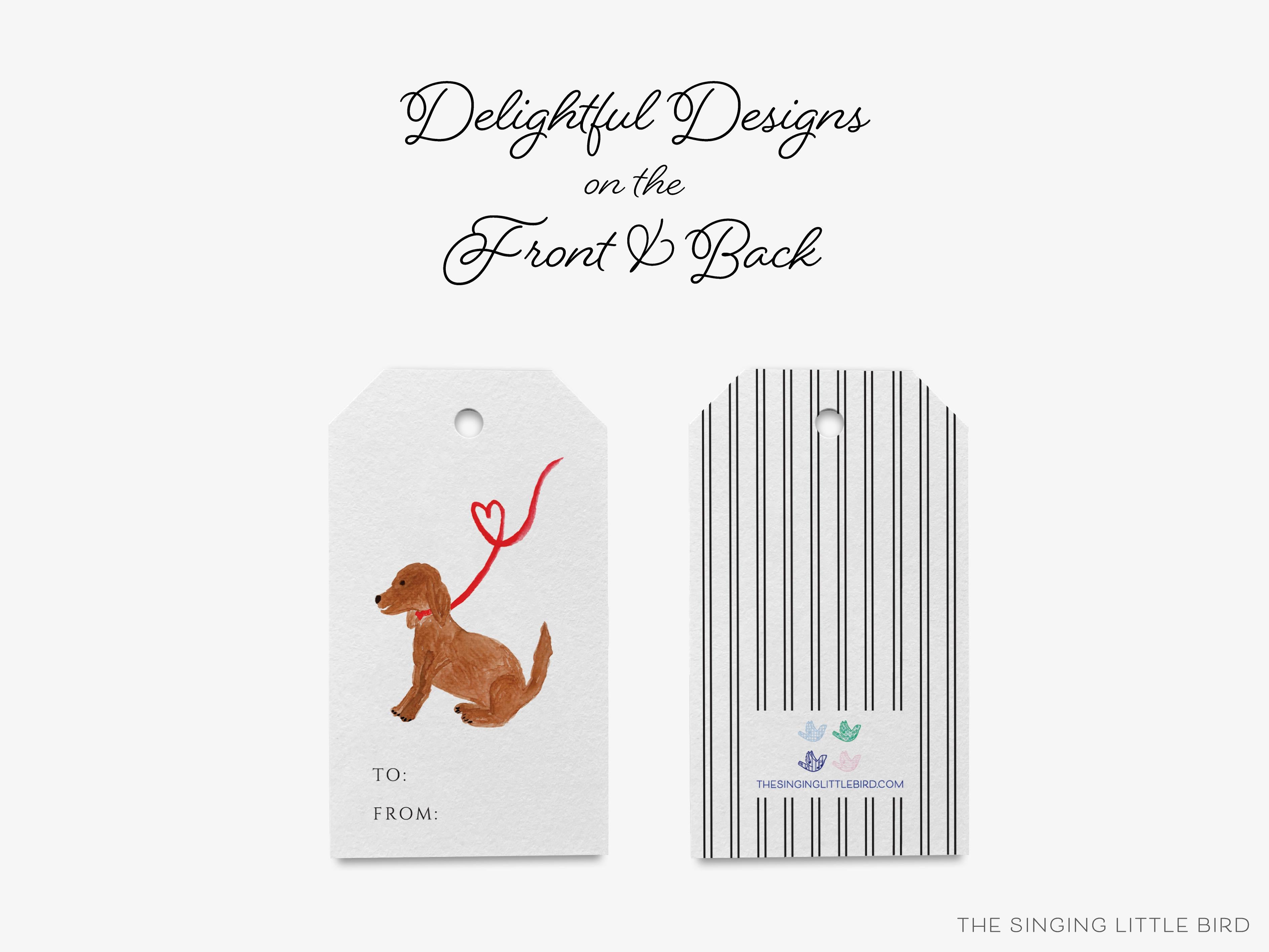 Dog Lover Gift Tags [Set of 8]-These gift tags come in sets, hole-punched with white twine and feature our hand-painted watercolor dog, printed in the USA on 120lb textured stock. They make great tags for gifting or gifts for the animal lover in your life.-The Singing Little Bird