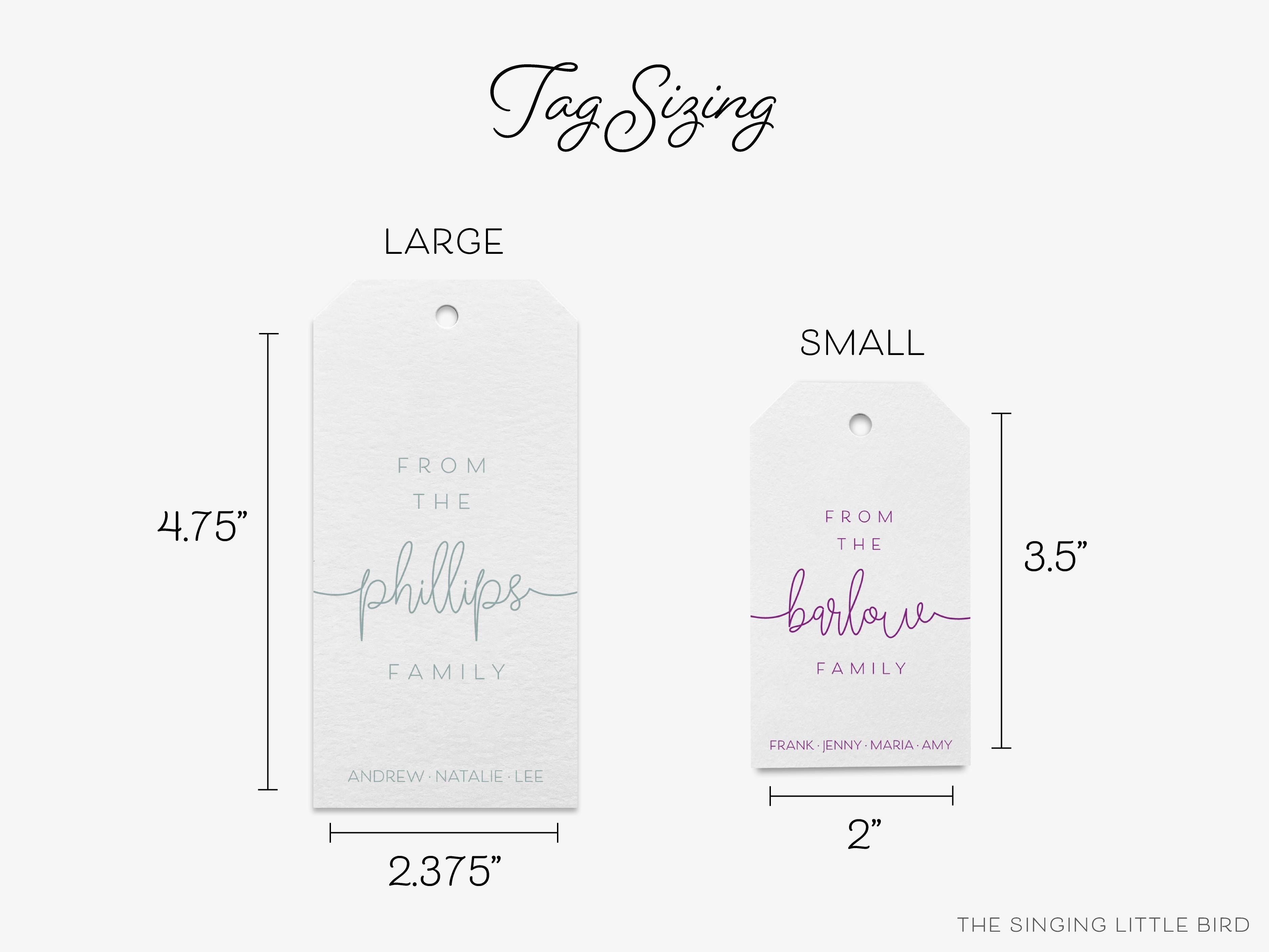 Family Script Gift Tags-These gift tags come in sets, hole-punched with white twine and feature our hand-painted watercolor script print, printed in the USA on 120lb textured stock. They make great tags for gifting or gifts for the family lover in your life.-The Singing Little Bird