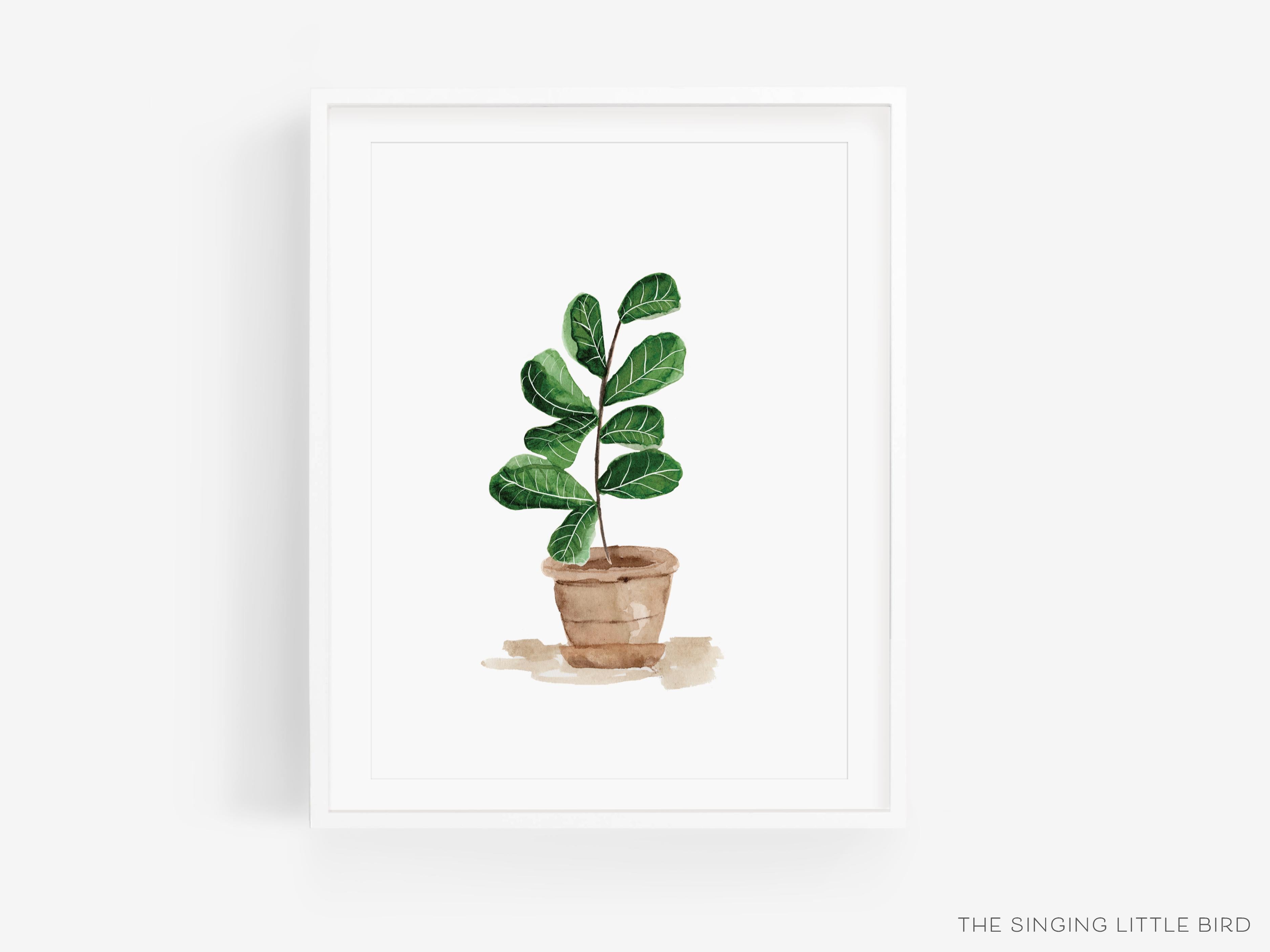 Fiddle Leaf Fig Art Print-This watercolor art print features our hand-painted fiddle leaf fig, printed in the USA on 120lb high quality art paper. This makes a great gift or wall decor for the plant lover in your life.-The Singing Little Bird