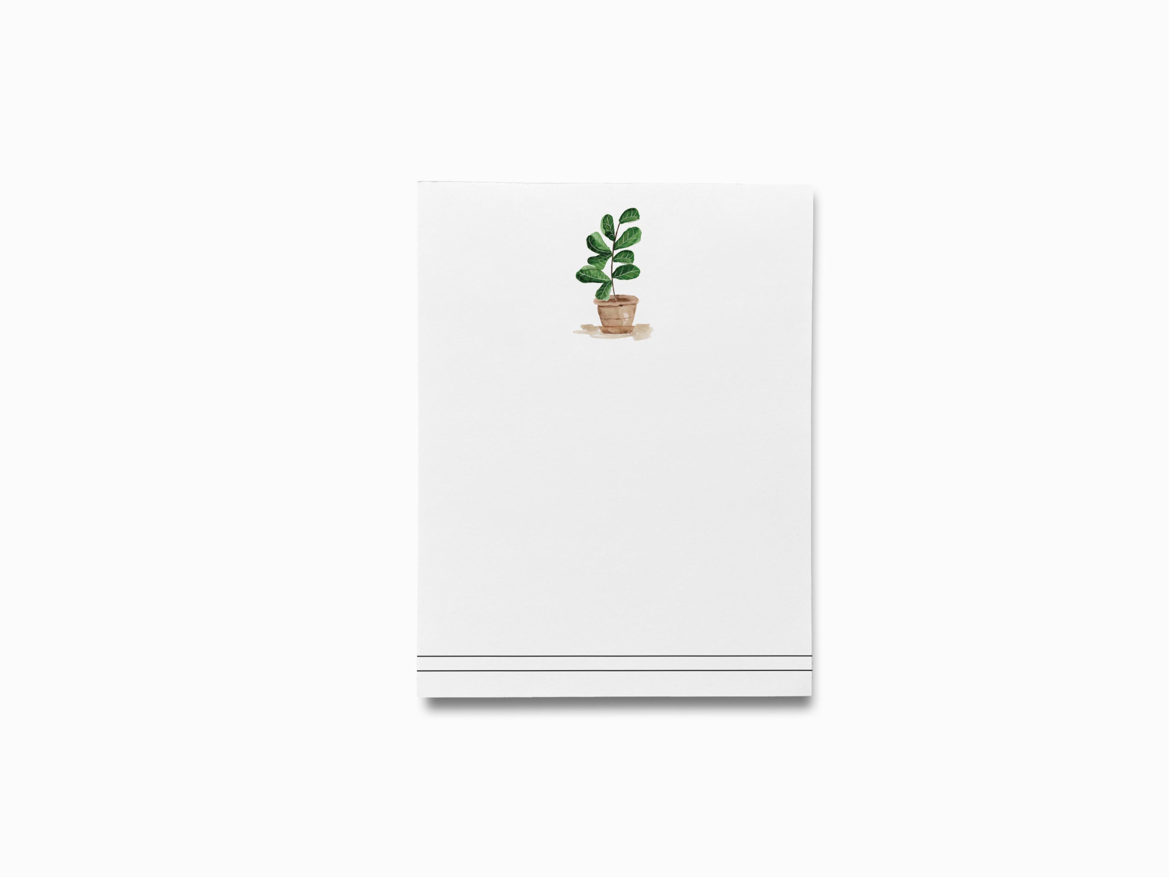 Fiddle Leaf Fig Notepad-These notepads feature our hand-painted watercolor fiddle leaf fig, printed in the USA on a beautiful smooth stock. You choose which size you want (or bundled together for a beautiful gift set) and makes a great gift for the checklist and potted plant lover in your life.-The Singing Little Bird