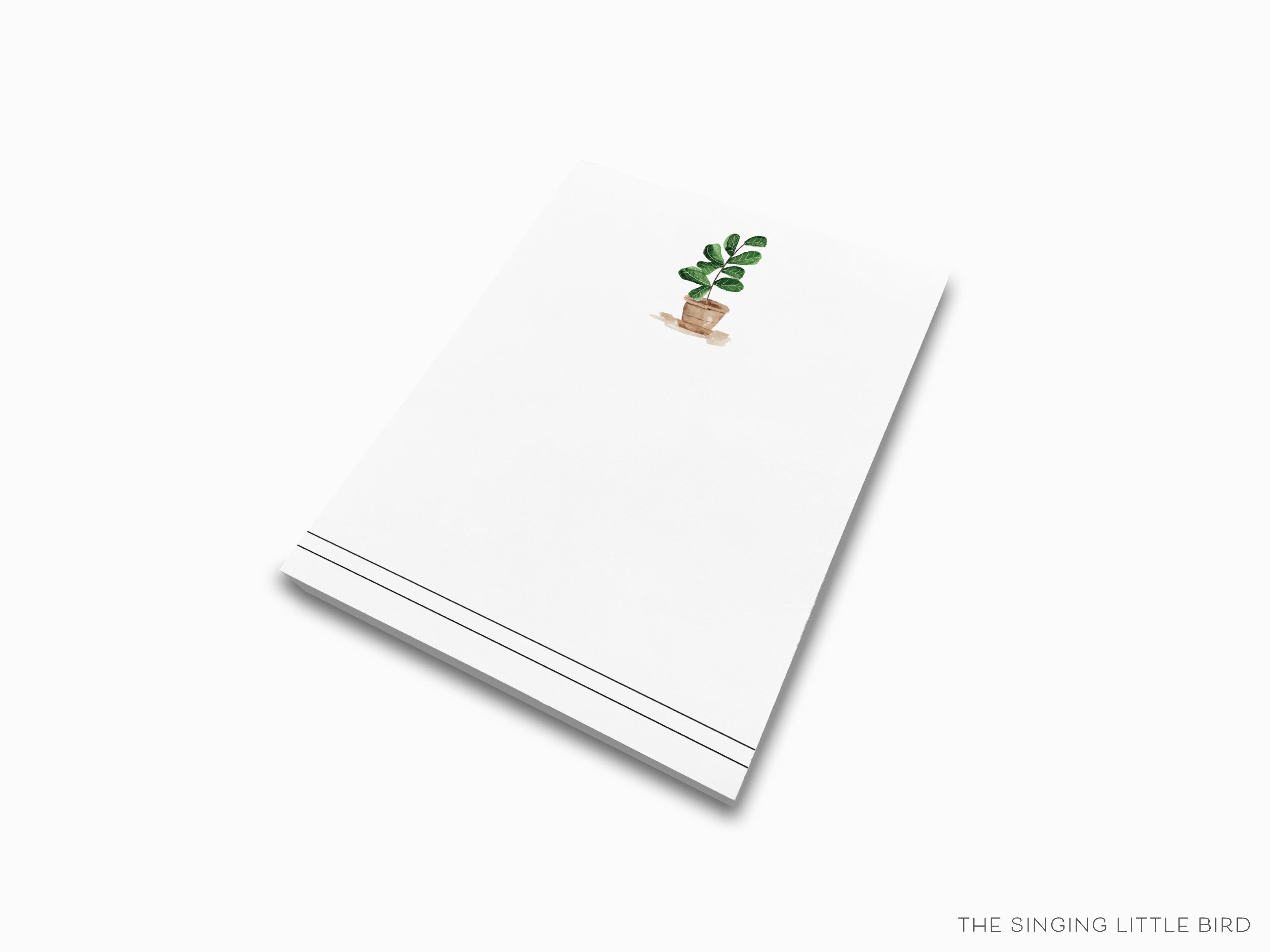 Fiddle Leaf Fig Notepad-These notepads feature our hand-painted watercolor fiddle leaf fig, printed in the USA on a beautiful smooth stock. You choose which size you want (or bundled together for a beautiful gift set) and makes a great gift for the checklist and potted plant lover in your life.-The Singing Little Bird