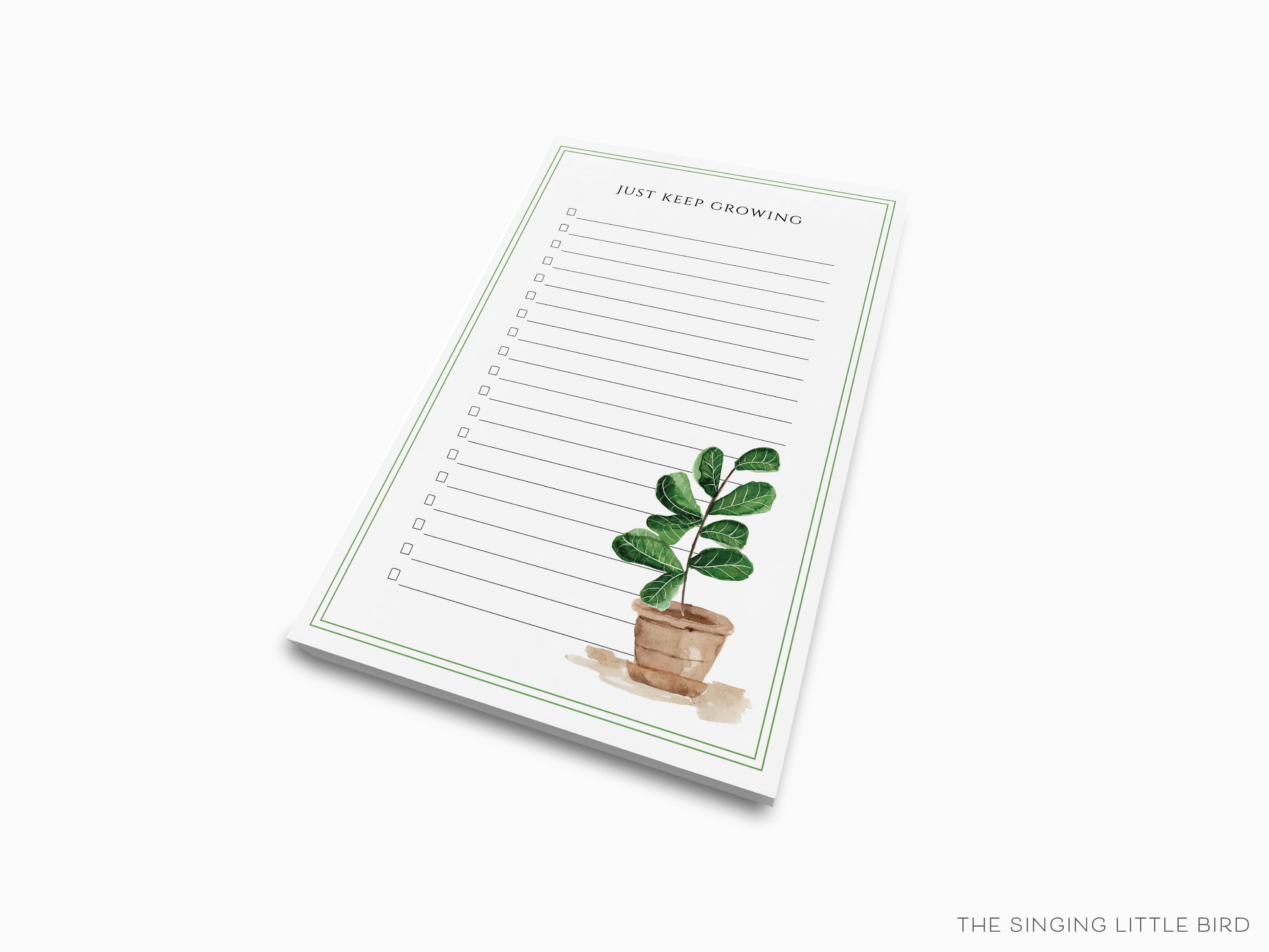 Fiddle Leaf Fig Notepad-These notepads feature our hand-painted watercolor fiddle leaf fig, printed in the USA on a beautiful smooth stock. You choose which size you want (or bundled together for a beautiful gift set) and makes a great gift for the checklist and potted plant lover in your life.-The Singing Little Bird